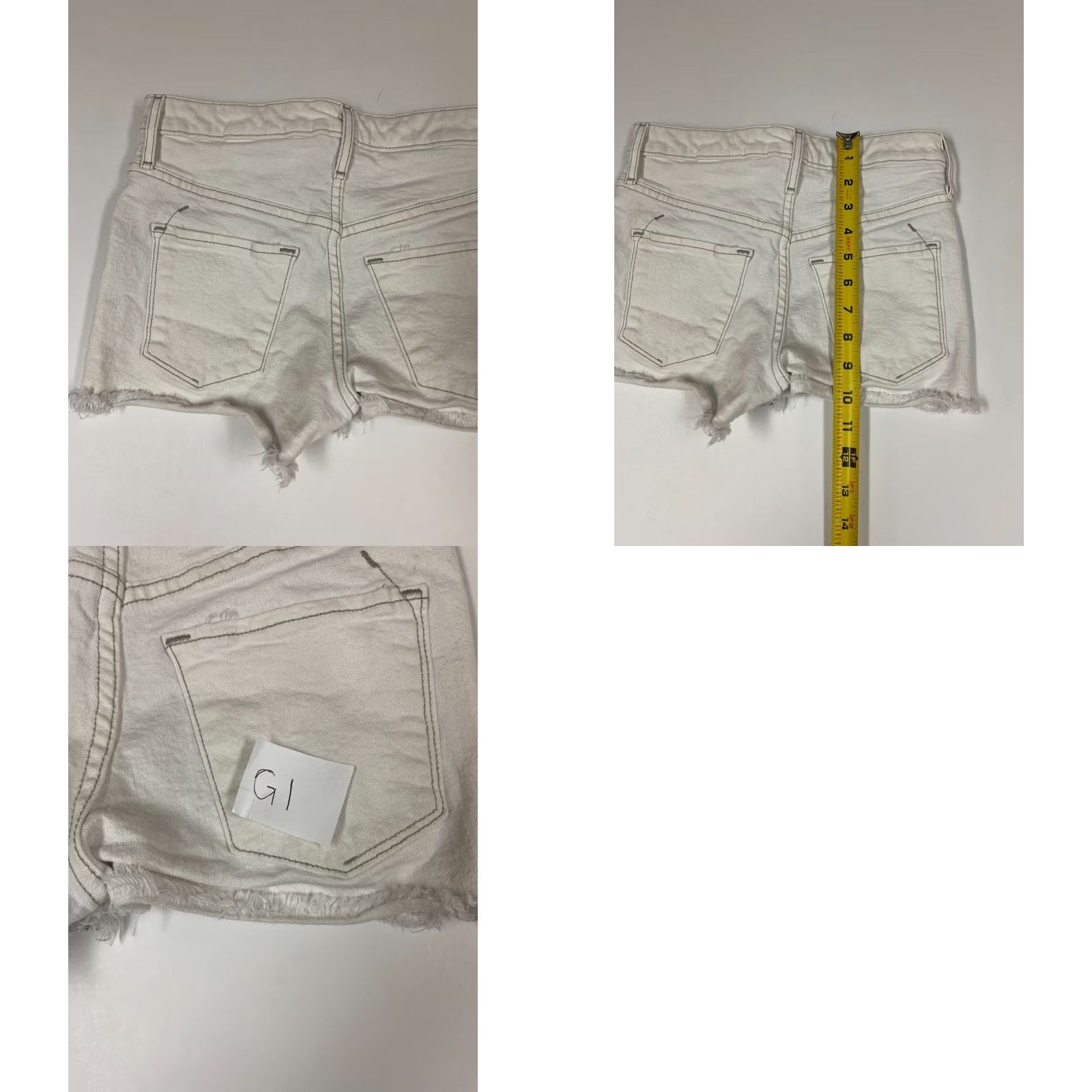 Mossimo Mossimo Womens Shorts 00 High Rise White Denim Cotton Blend Flat Front Zip Plaid Comfort Stretch Casual Regular Mid Rise Size 42" / US 20 - 8 Thumbnail