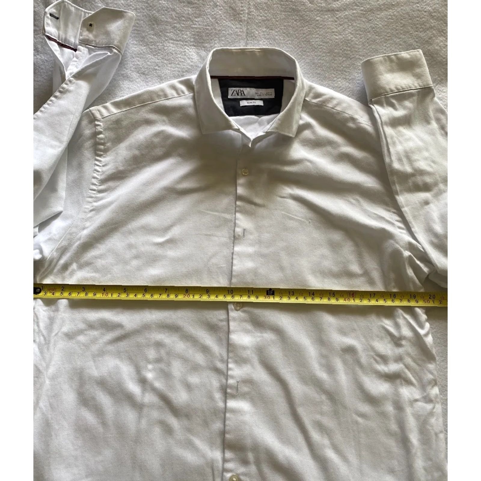Zara VINTAGE Zara Button Shirt Men’s Size L white Dress Slim Fit / 24-3 Size L / US 10 / IT 46 - 4 Thumbnail
