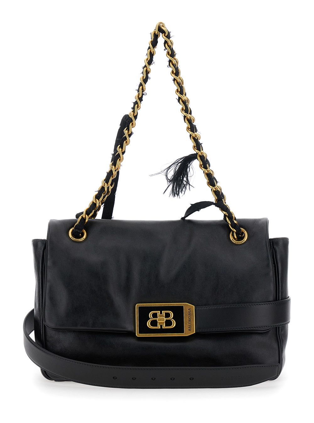 Balenciaga 'Modu Flap' Black Crossbody Bag with Logo Plaque on the Front in Leather Woman Size ONE SIZE - 1 Thumbnail