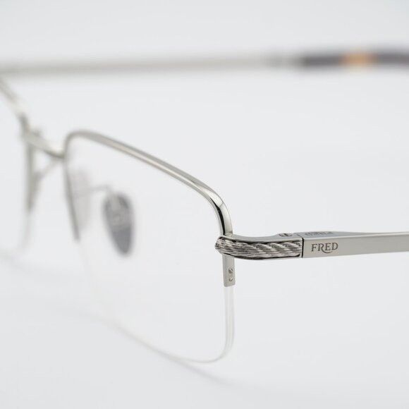 FRED Fred FG50024U 016 Eyeglasses Palladium 55mm Rectangle Frame Size ONE SIZE - 8 Thumbnail