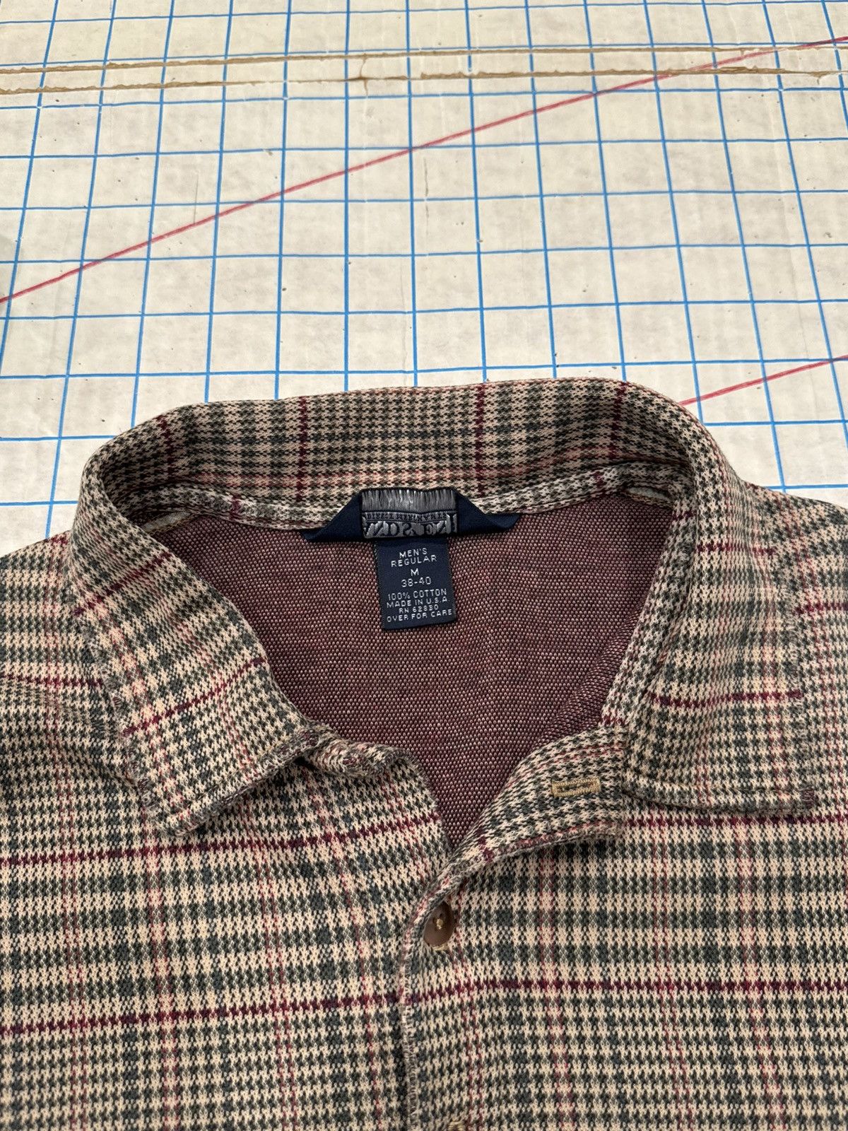 Lands' End Vintage Lands End Long Sleeve Polo Shirt Brown Checkered Size US M / EU 48-50 / 2 - 10 Thumbnail