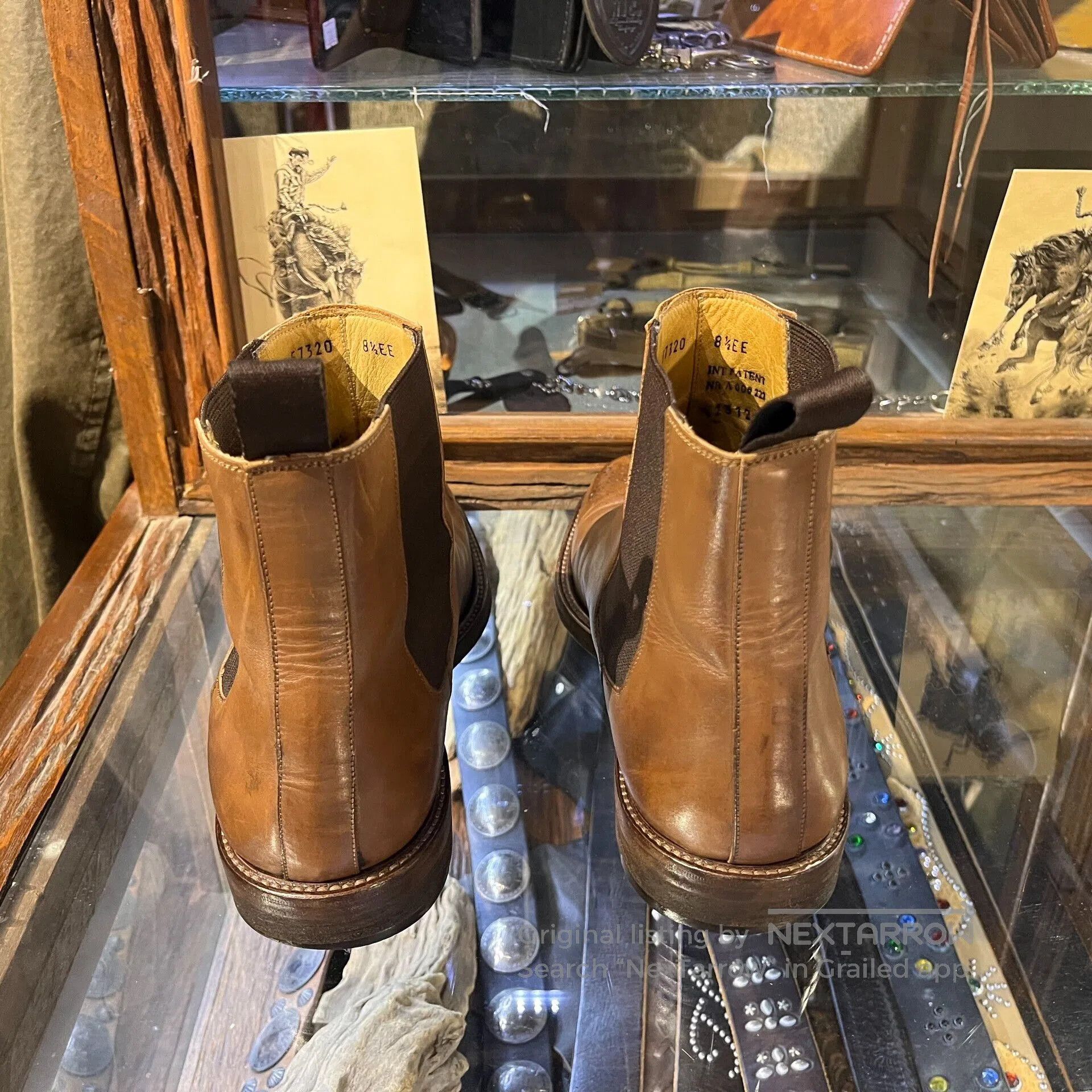 RRL Ralph Lauren brown chelsea boots with brogue detailing. Size US 8.5 / EU 41-42 - 3 Thumbnail