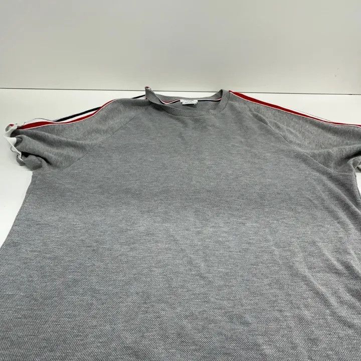 Thom Browne Thom Browne Gray Stripe Short Sleeve Polo -2507 Size US M / EU 48-50 / 2 - 2 Thumbnail
