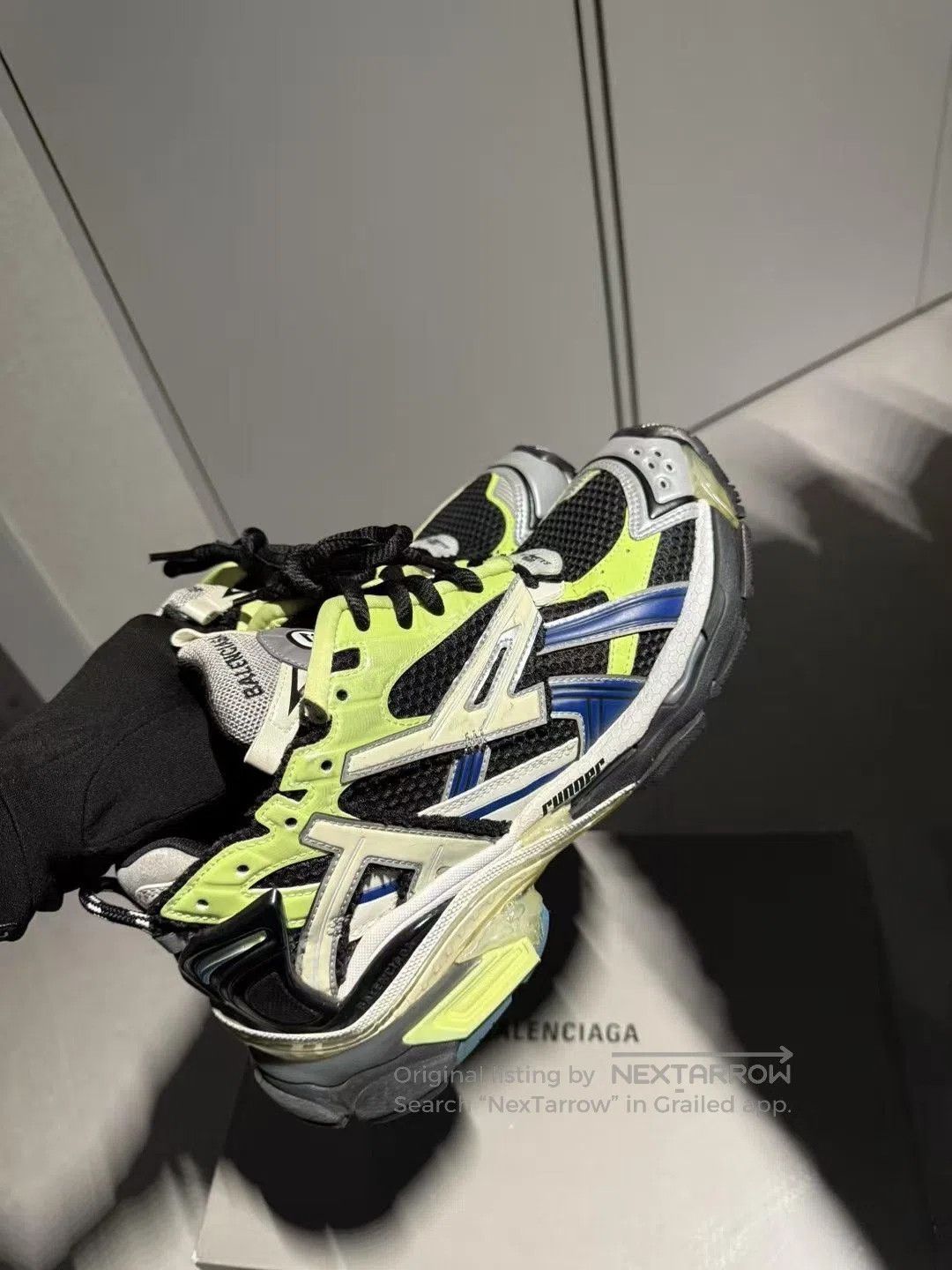 Balenciaga Balenciaga Runner Black Green Size 40. Size US 7 / EU 40 - 1 Thumbnail