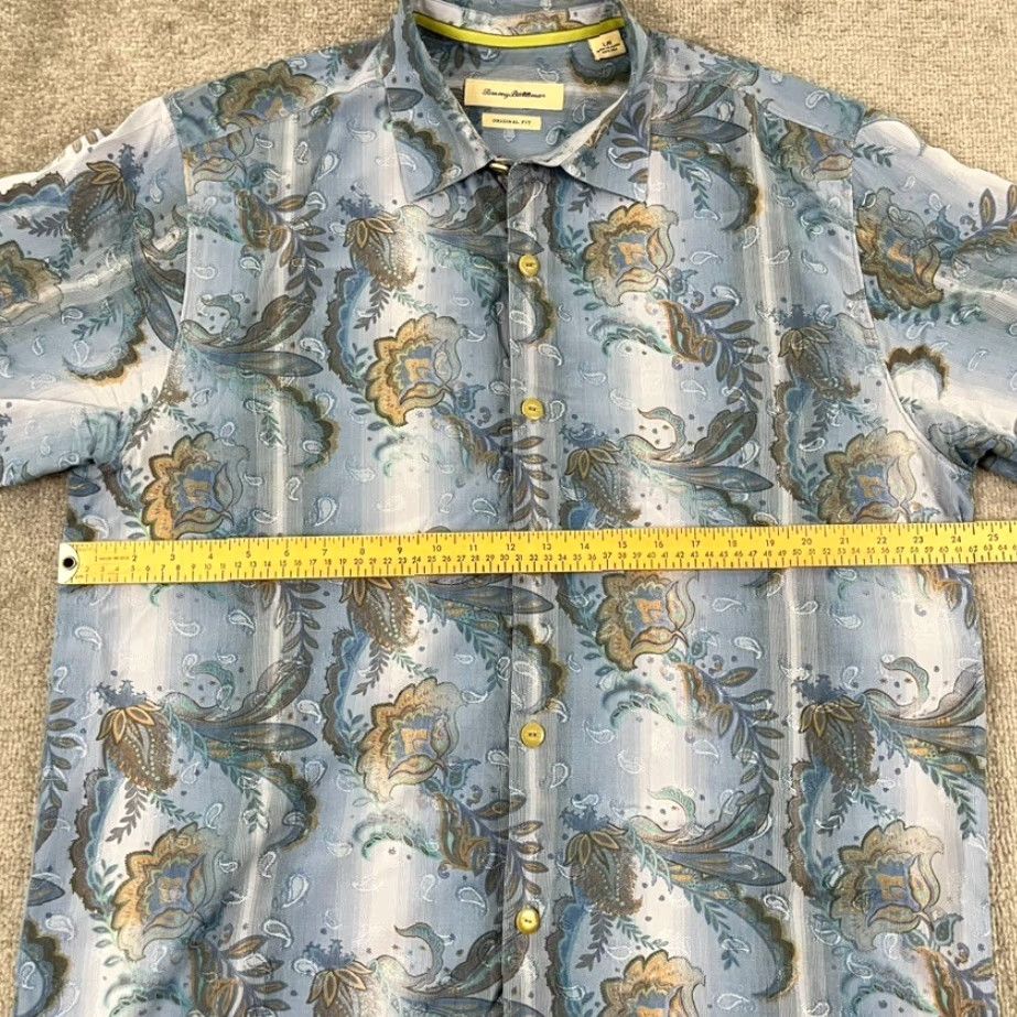 Tommy Bahama Tommy Bahama Shirt Mens Large Blue Paisley 100% Silk Hawaiian Resort Button Up Size US L / EU 52-54 / 3 - 4 Thumbnail