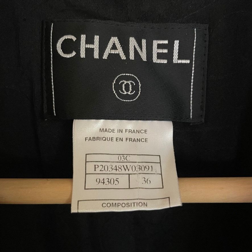 CHANEL Vintage Boucle Black Wool Boucle Dinner Jacket Blazer