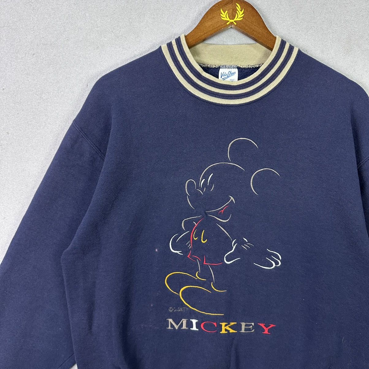Disney Vintage Mickey Mouse Sweatshirt Made in USA Navy Crewneck Size US M / EU 48-50 / 2 - 2 Thumbnail