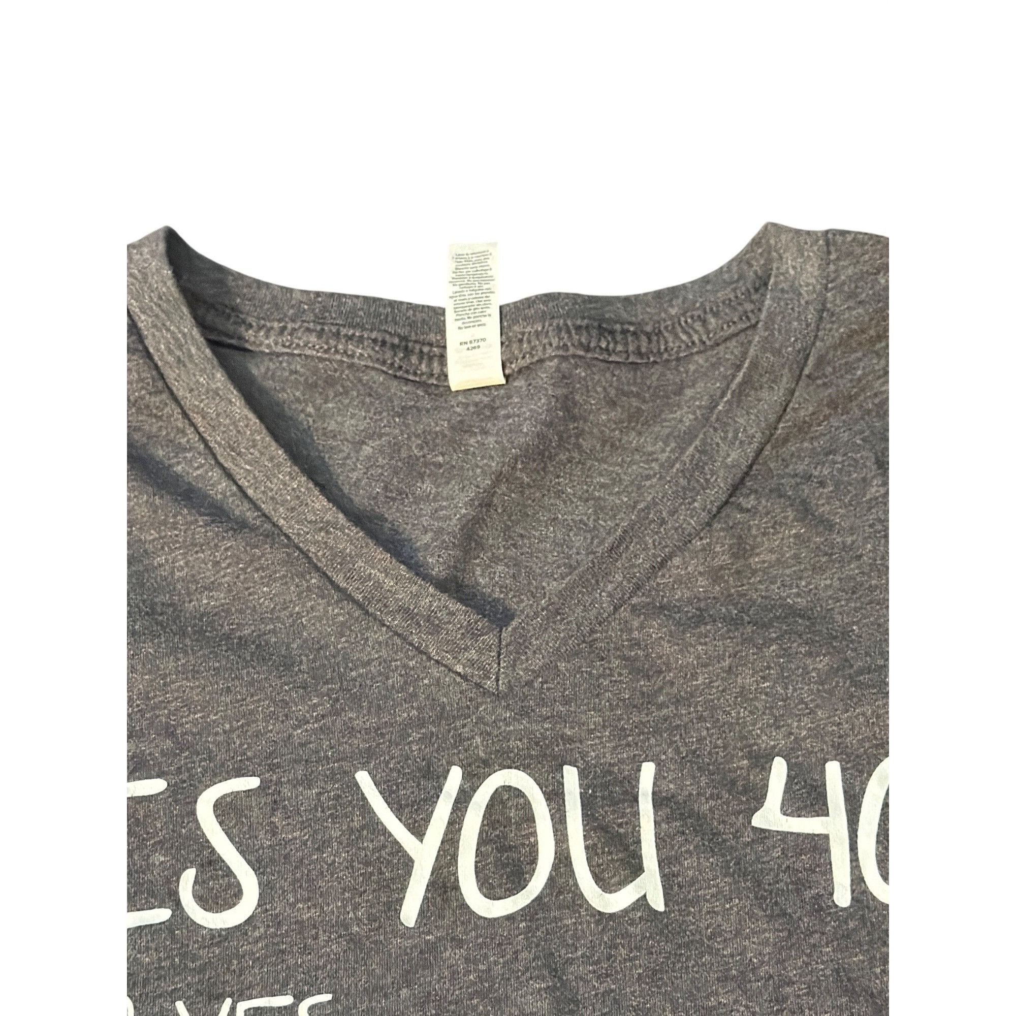 Other Funny Bella+Canvas Heather Gray V Neck T Shirt "Is You 40?" Size L / US 10 / IT 46 - 3 Thumbnail