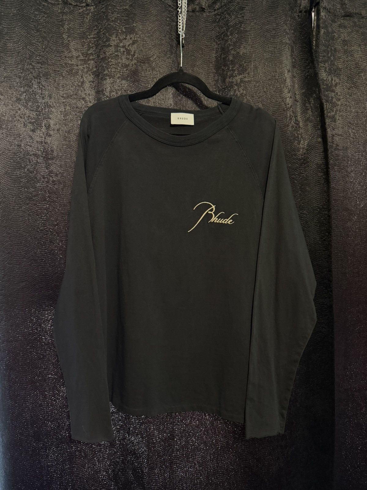 Reverse Embroidered Long Sleeve Tshirt