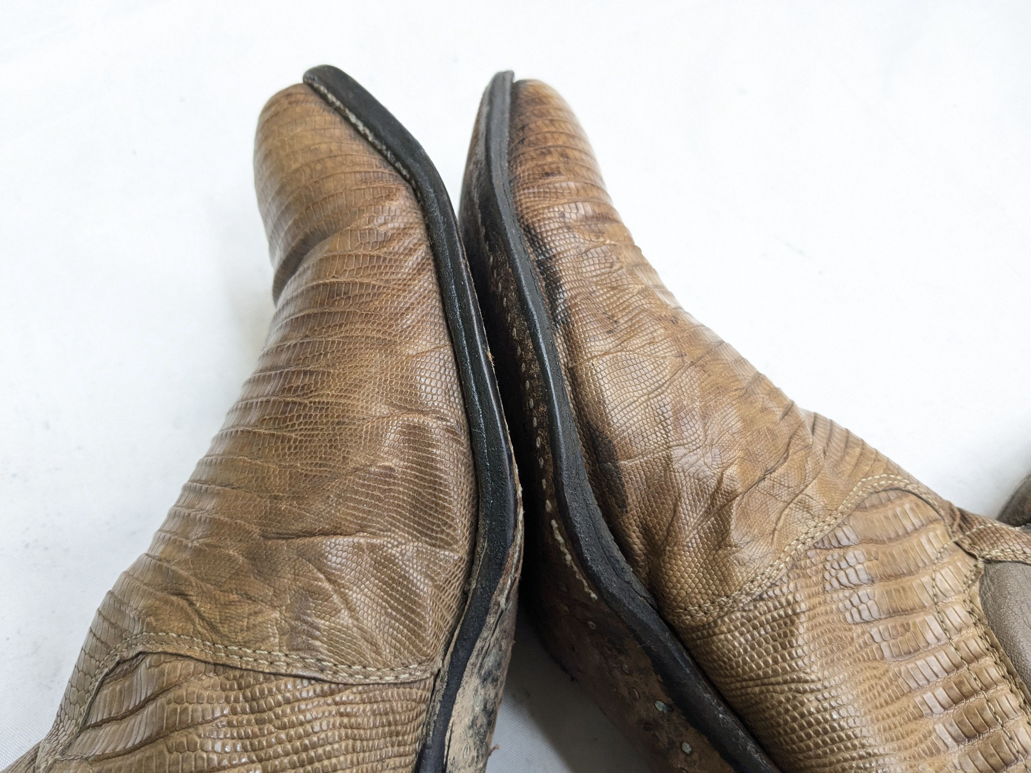 Other Vintage Justin Cowboy Boots Brown Lizard Leather 9.5 D Size US 9.5 / EU 42-43 - 7 Thumbnail