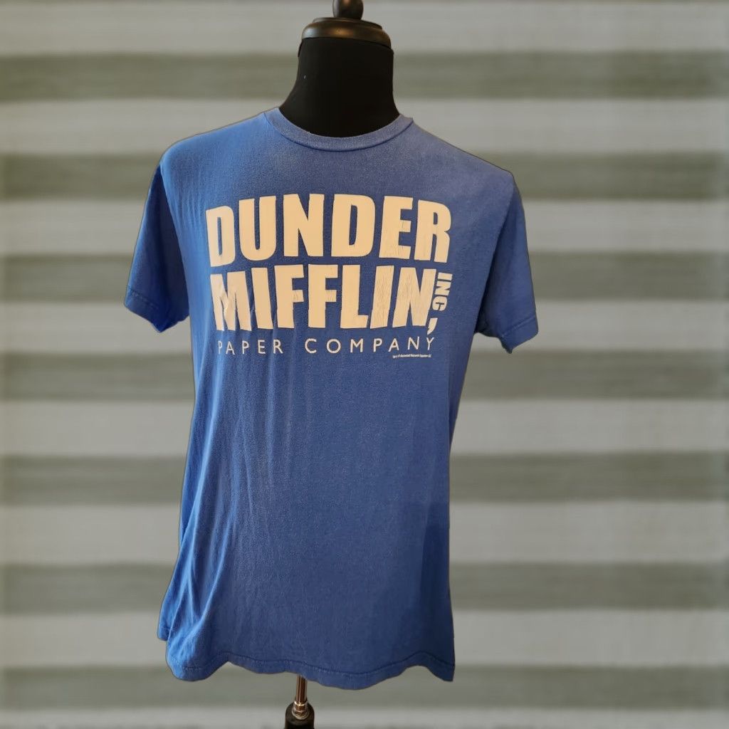 Vintage The Office Dunder Mifflin T-Shirt Short Sleeve Graphic Blue Size Large Men's Size US L / EU 52-54 / 3 - 1 Thumbnail