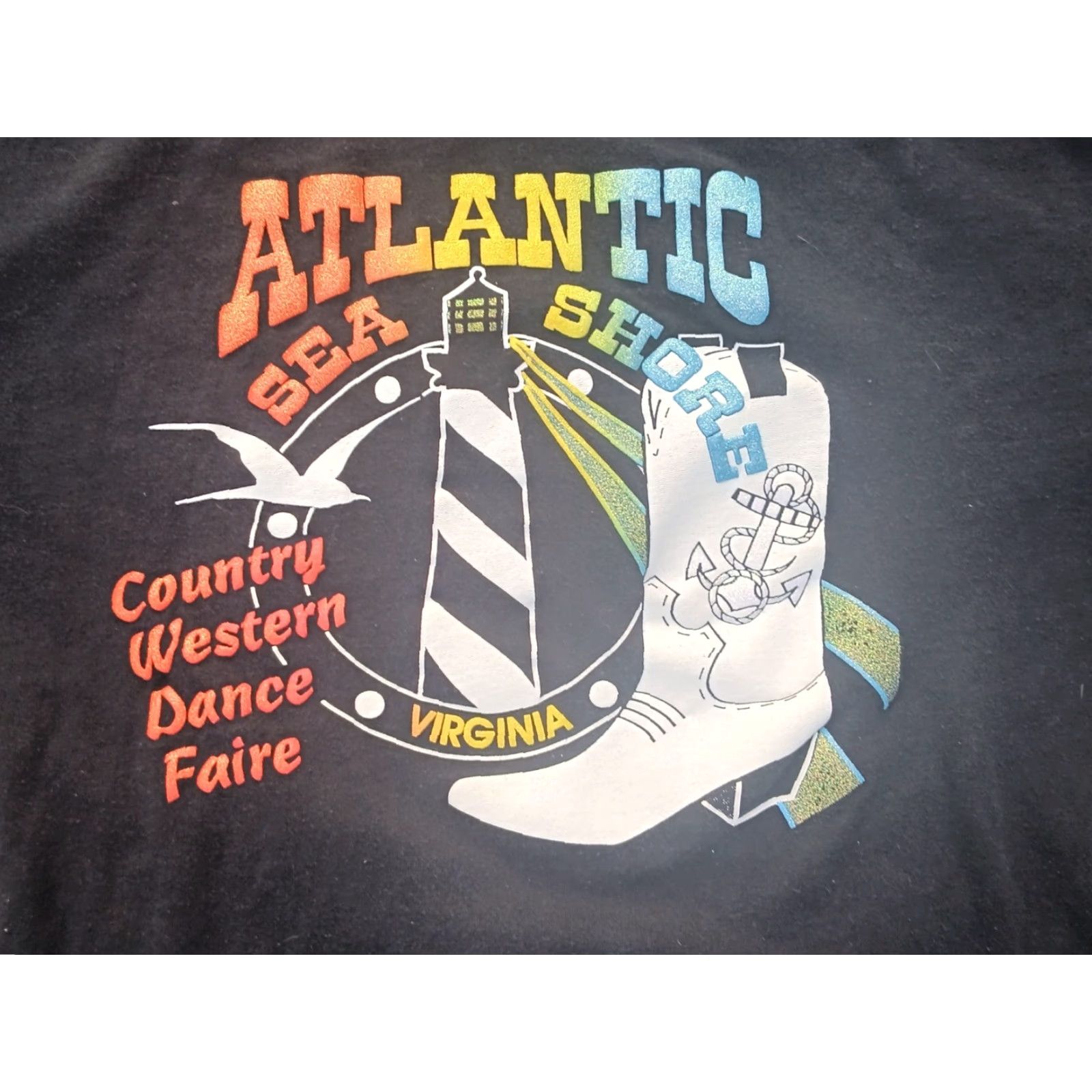 DANCER VINTAGE Western T-Shirt Men XL Black Virginia Single Stitch Dance Boots Country Western Shirt Mens XL Black Virginia T-Shirt Western Dance Vintage Size US XL / EU 56 / 4 - 2 Thumbnail