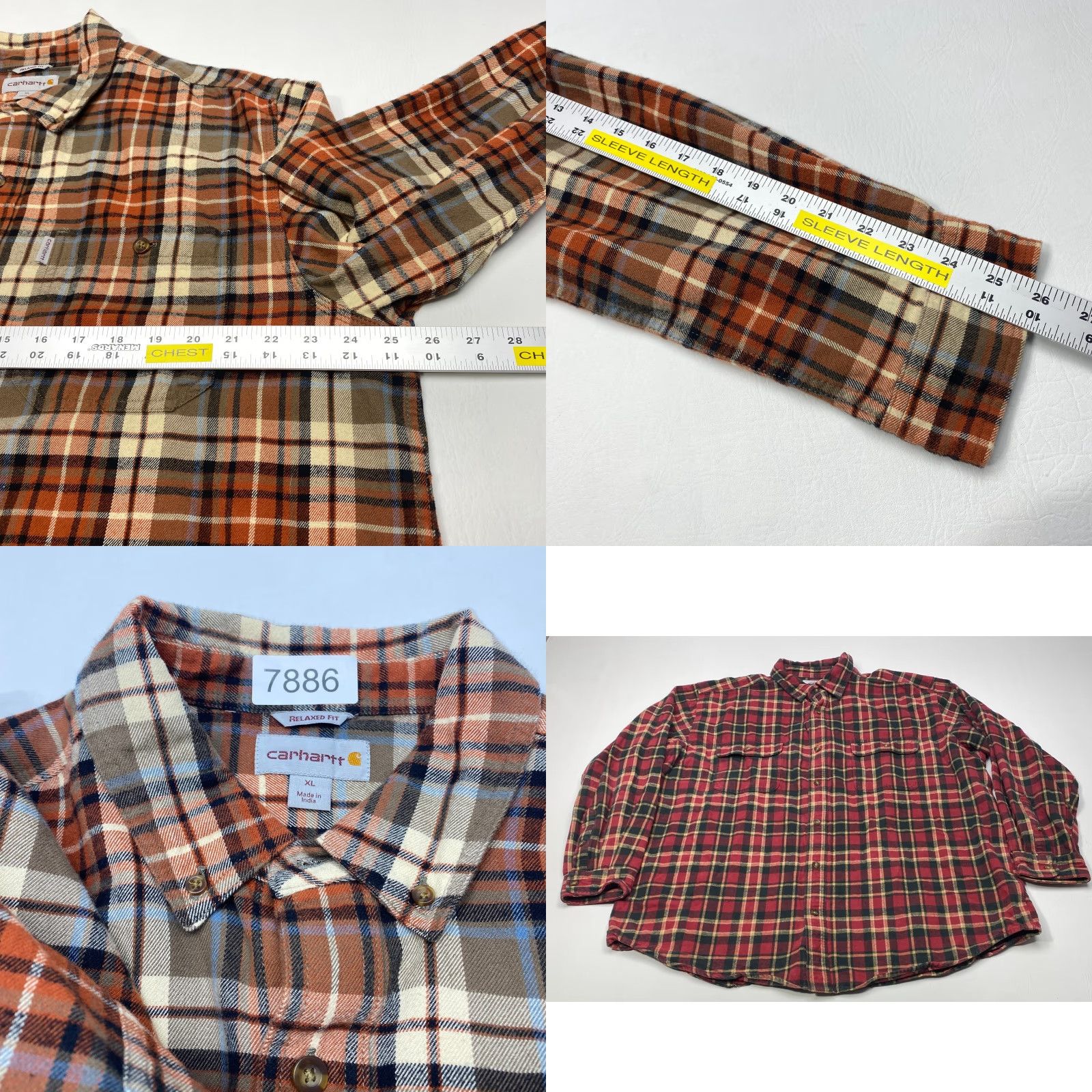 Carhartt VINTAGECarhartt Flannel Shirt Mens XL Brown Relaxed Fit Plaid Button Up Cotton 102217 Size US XL / EU 56 / 4 - 8 Thumbnail