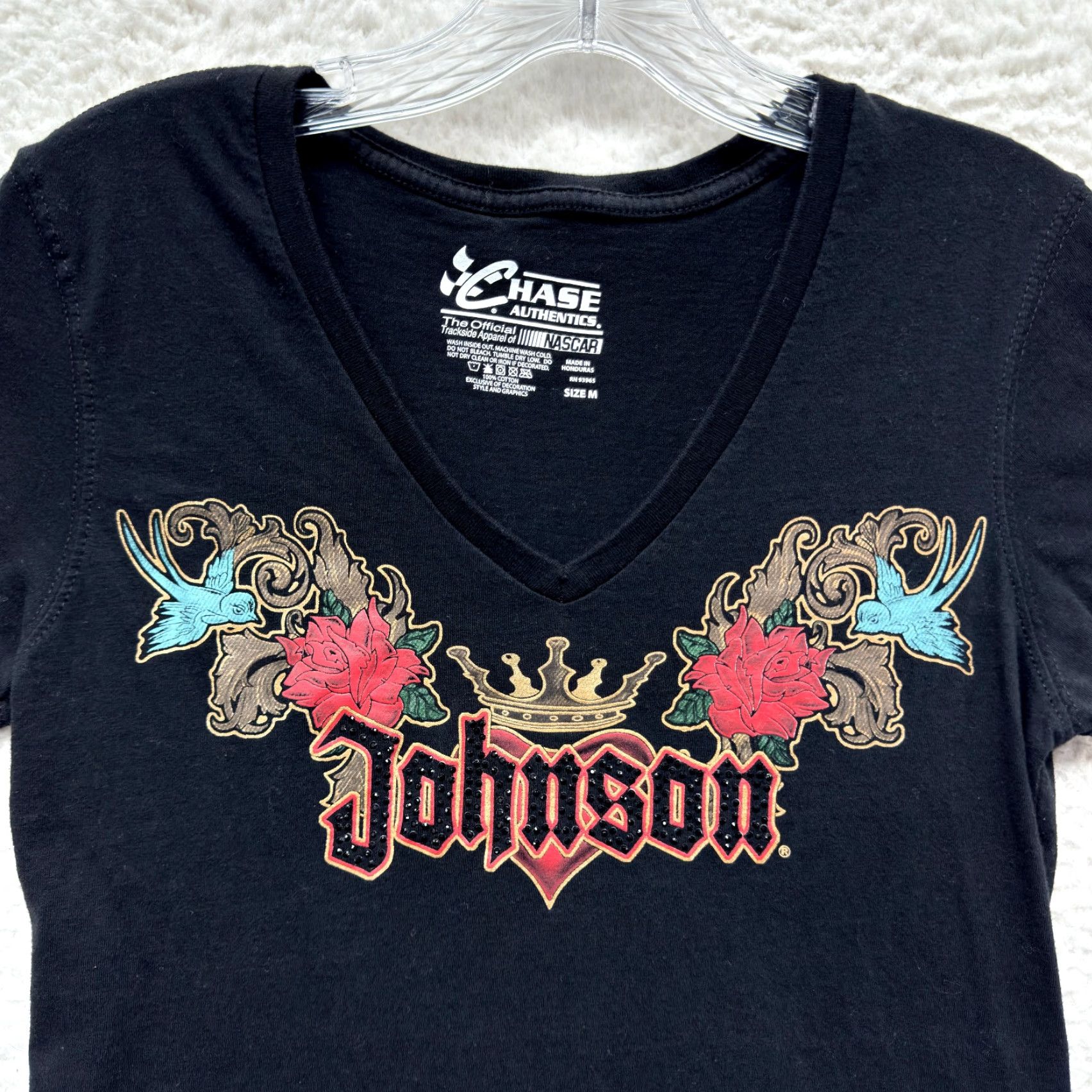 Chase Authentics VINTAGE Jimmie Johnson NASCAR Shirt Medium Womens Studded Bling Tattoo Moto Shirt Size M / US 6-8 / IT 42-44 - 3 Thumbnail