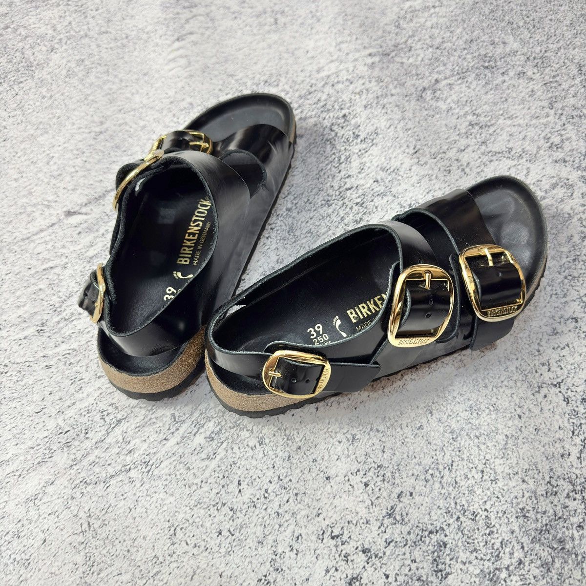 Birkenstock × Designer Birkenstock Milano Black/Gold Leather Sandals 39size 25cm Size US 8.5 / IT 38.5 - 9 Thumbnail