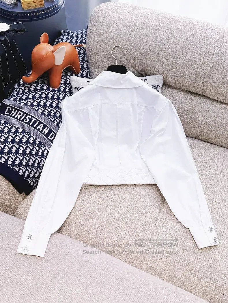 Chanel Chanel Cruise series white long-sleeved short diamond chec Size XXS / US 00 / IT 34 - 2 Thumbnail