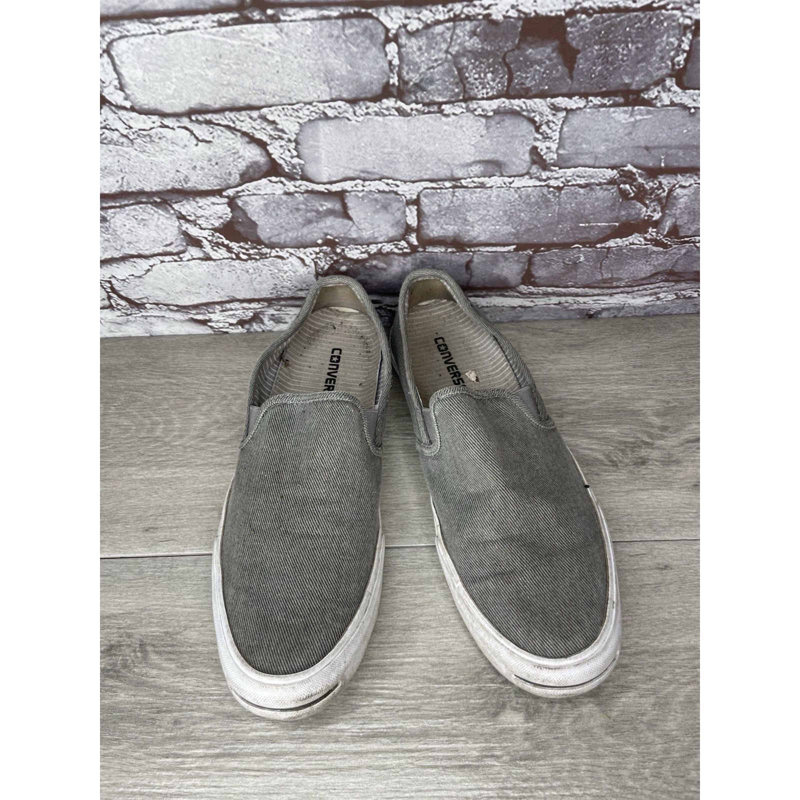 Converse Converse Jack Purcell Gray Canvas Casual Slip On Shoes Men’s Size US 10.5 / EU 43-44 - 14 Thumbnail
