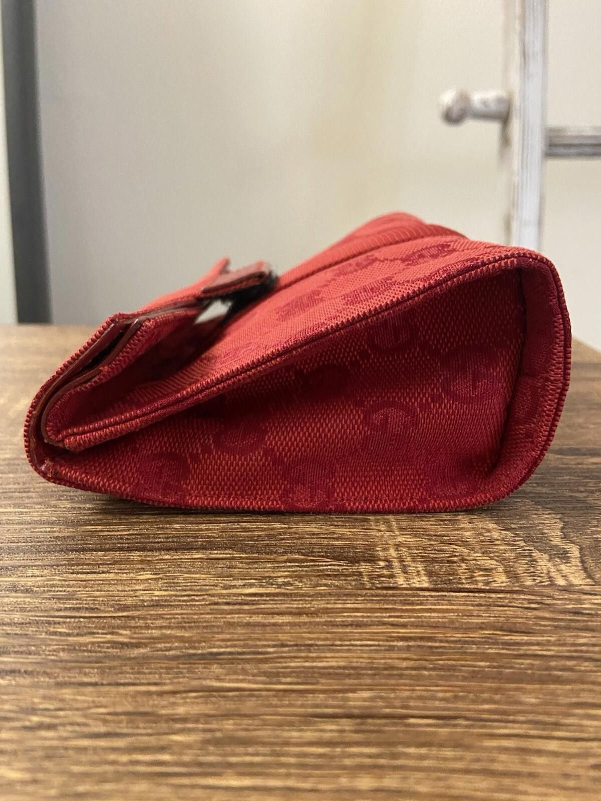 Gucci Gucci red sturdy canvas clutch pouch cosmetic bag, v good Size ONE SIZE - 11 Thumbnail