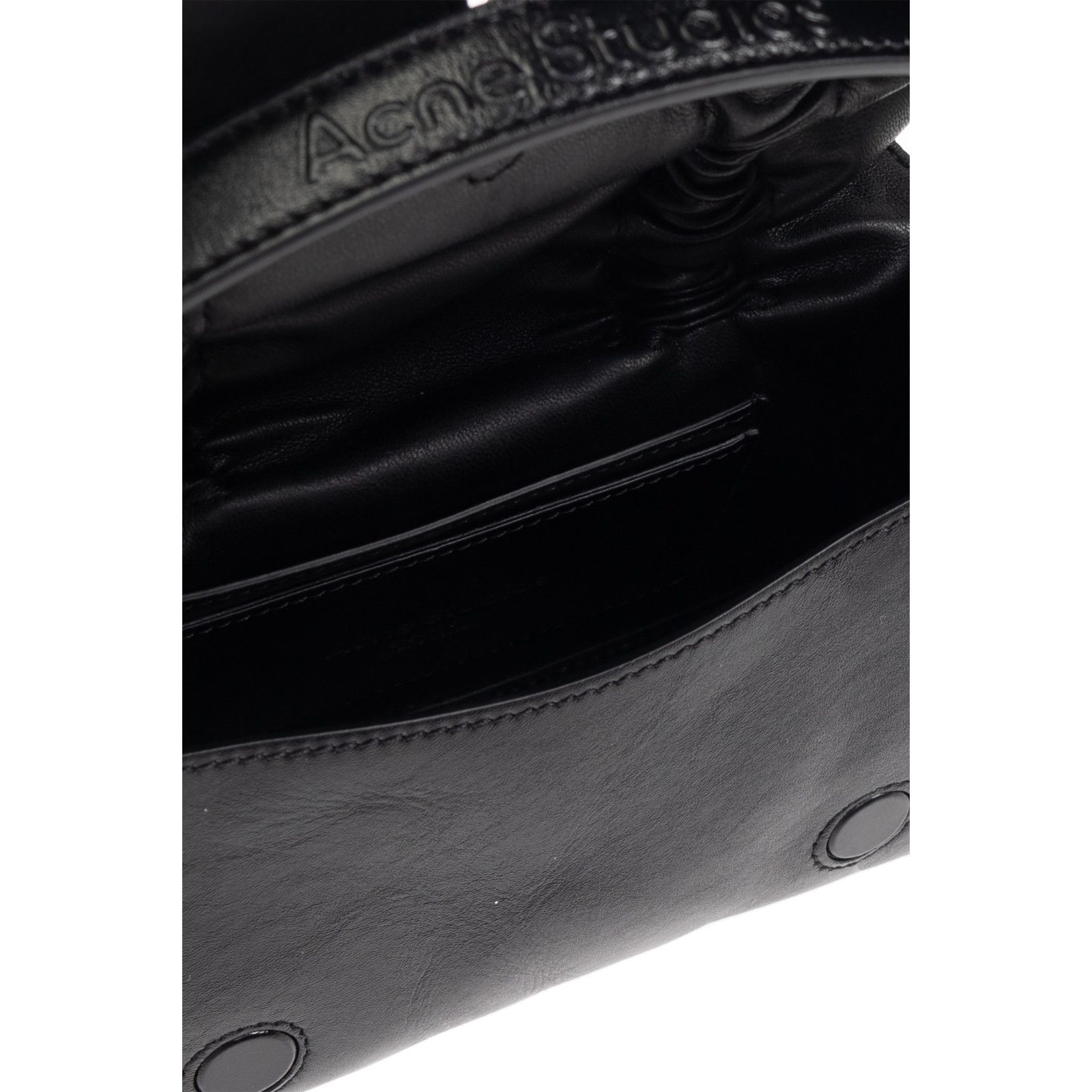 Acne Studios ACNE STUDIOS Multipocket Micro Black Leather Shoulder Bag Ne Size ONE SIZE - 4 Thumbnail