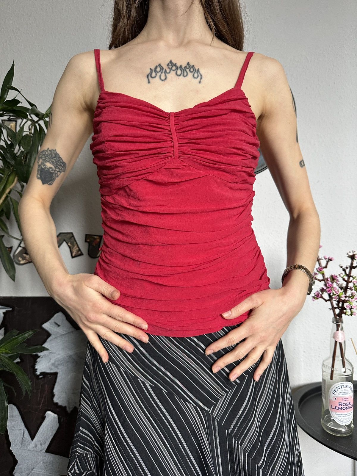 SikSilk × Vintage Silk Draped Bustie Corset Imitation Sheath Crop Top Size M / US 6-8 / IT 42-44 - 4 Thumbnail