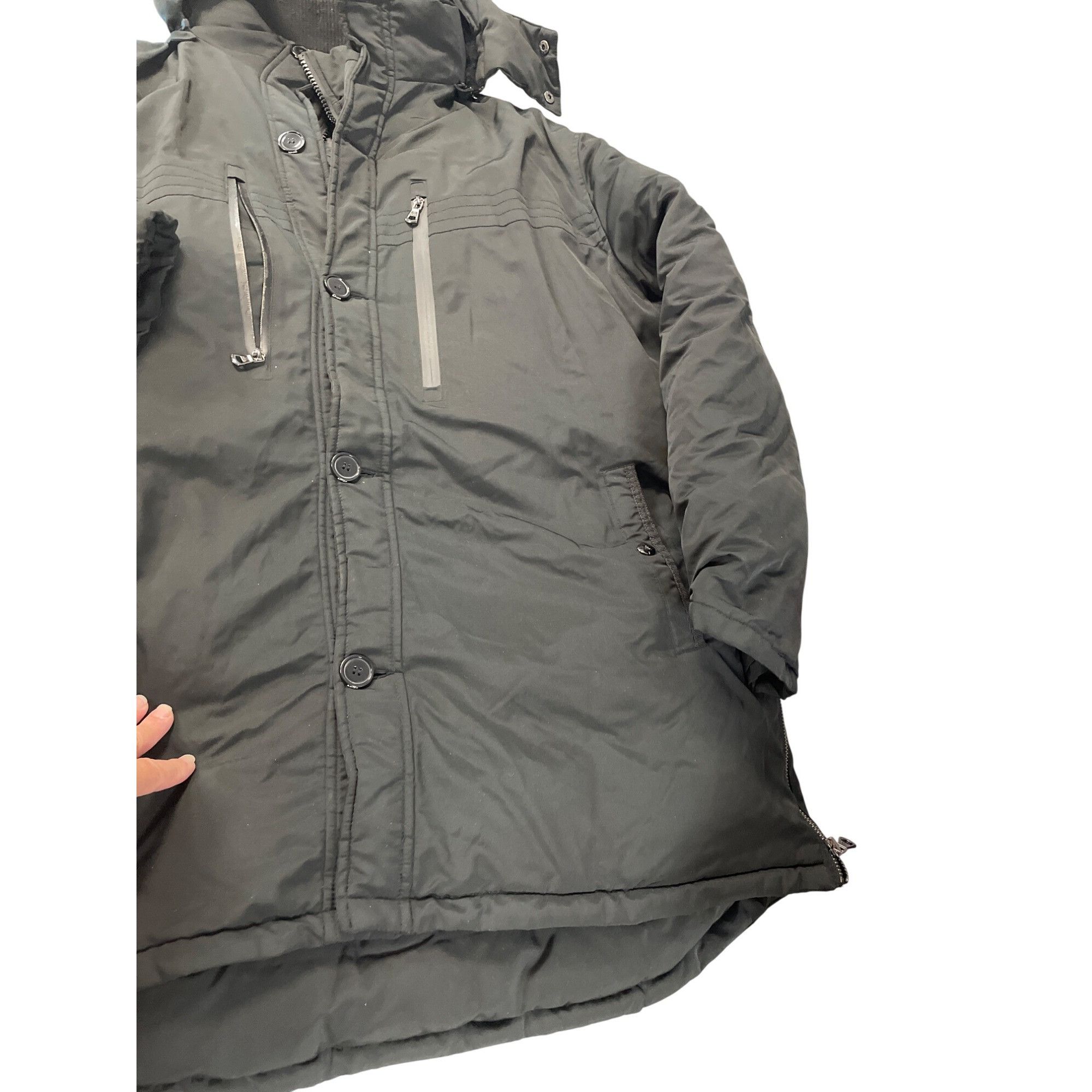 Other Spire Mens Black faux fur Hooded Winter Parka heavy winter c Size US XXL / EU 58 / 5 - 5 Thumbnail