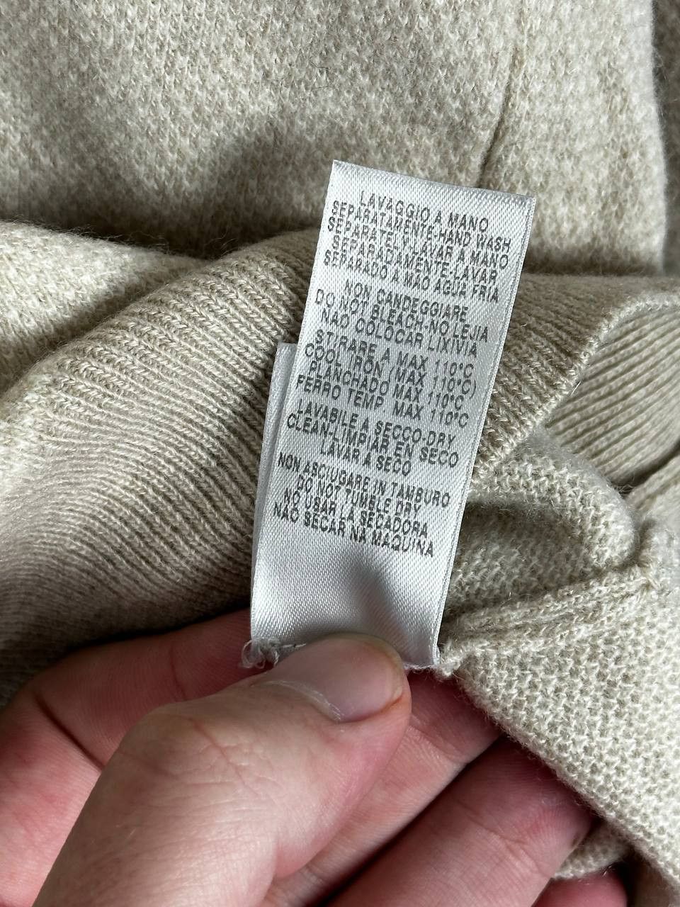 Ermenegildo Zegna Ermenegildo Zegna Beige Luxury Cashmere Sweater Size US L / EU 52-54 / 3 - 8 Thumbnail