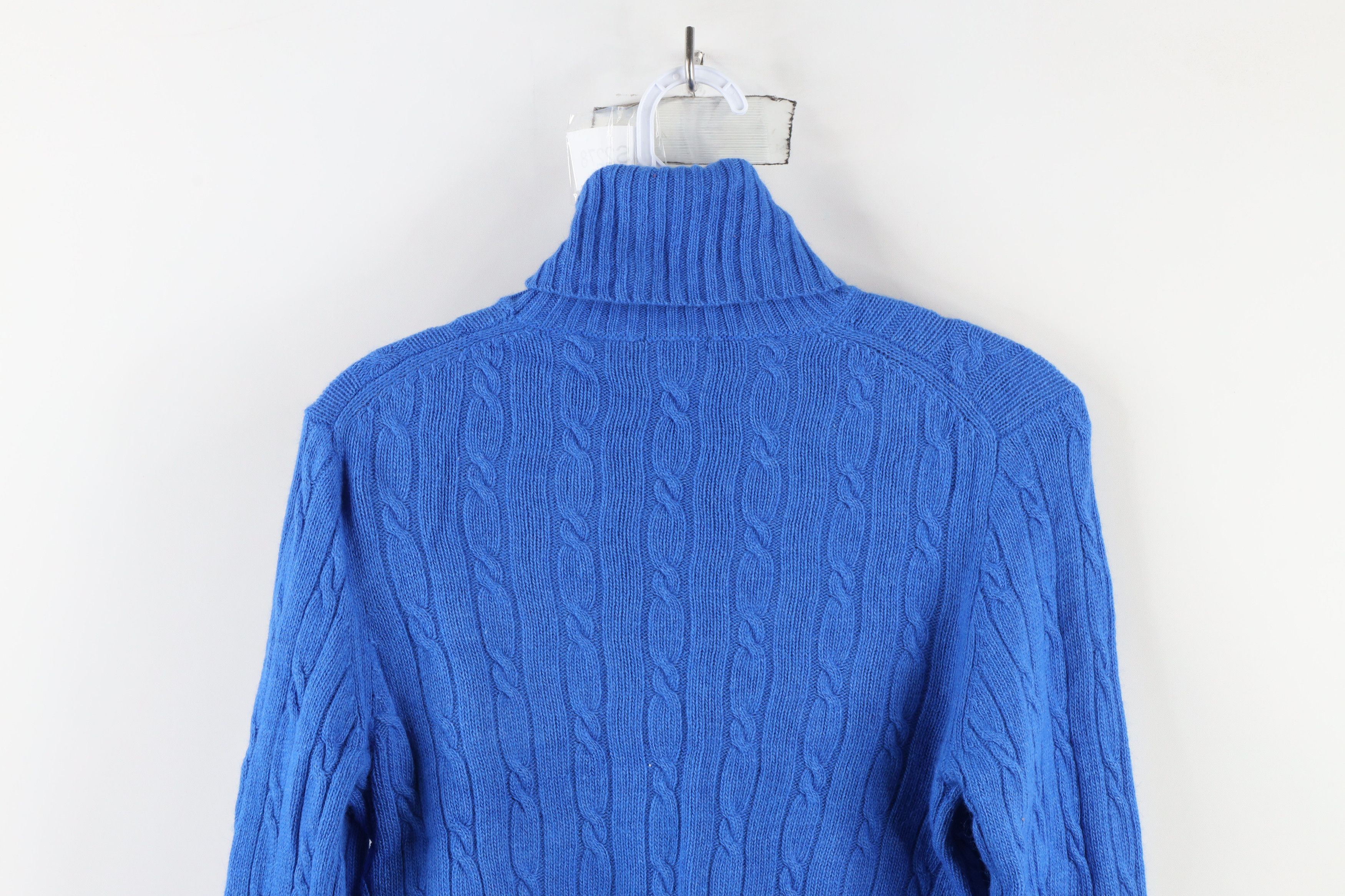 J.Crew × Vintage Vintage 90s J Crew Womens Cable Knit Turtleneck Sweater Size M / US 6-8 / IT 42-44 - 7 Thumbnail