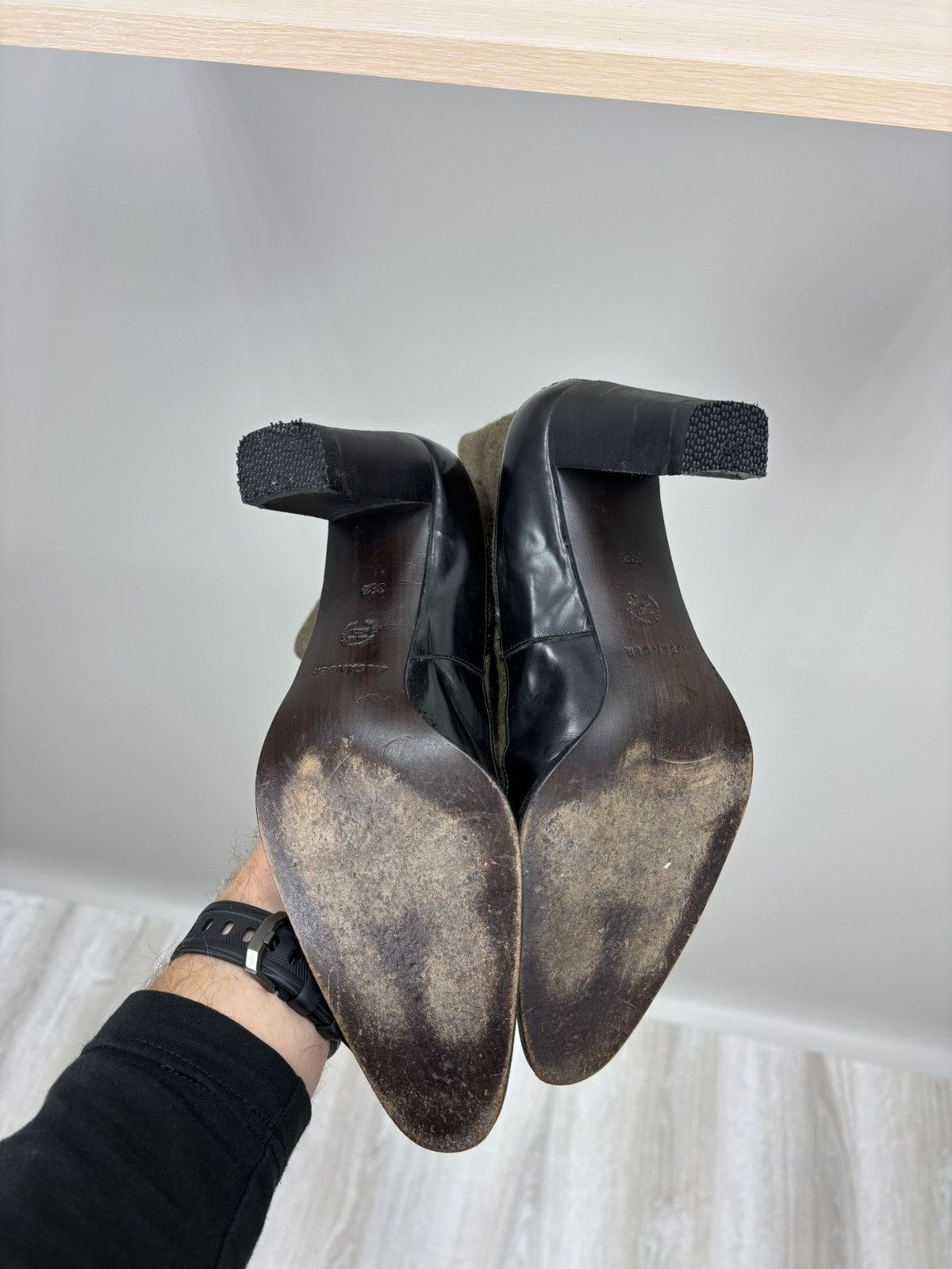 Jil Sander Womens wool heels Jil Sander Size 38 1/2 Color Green/Black Size US 8.5 / IT 38.5 - 9 Thumbnail