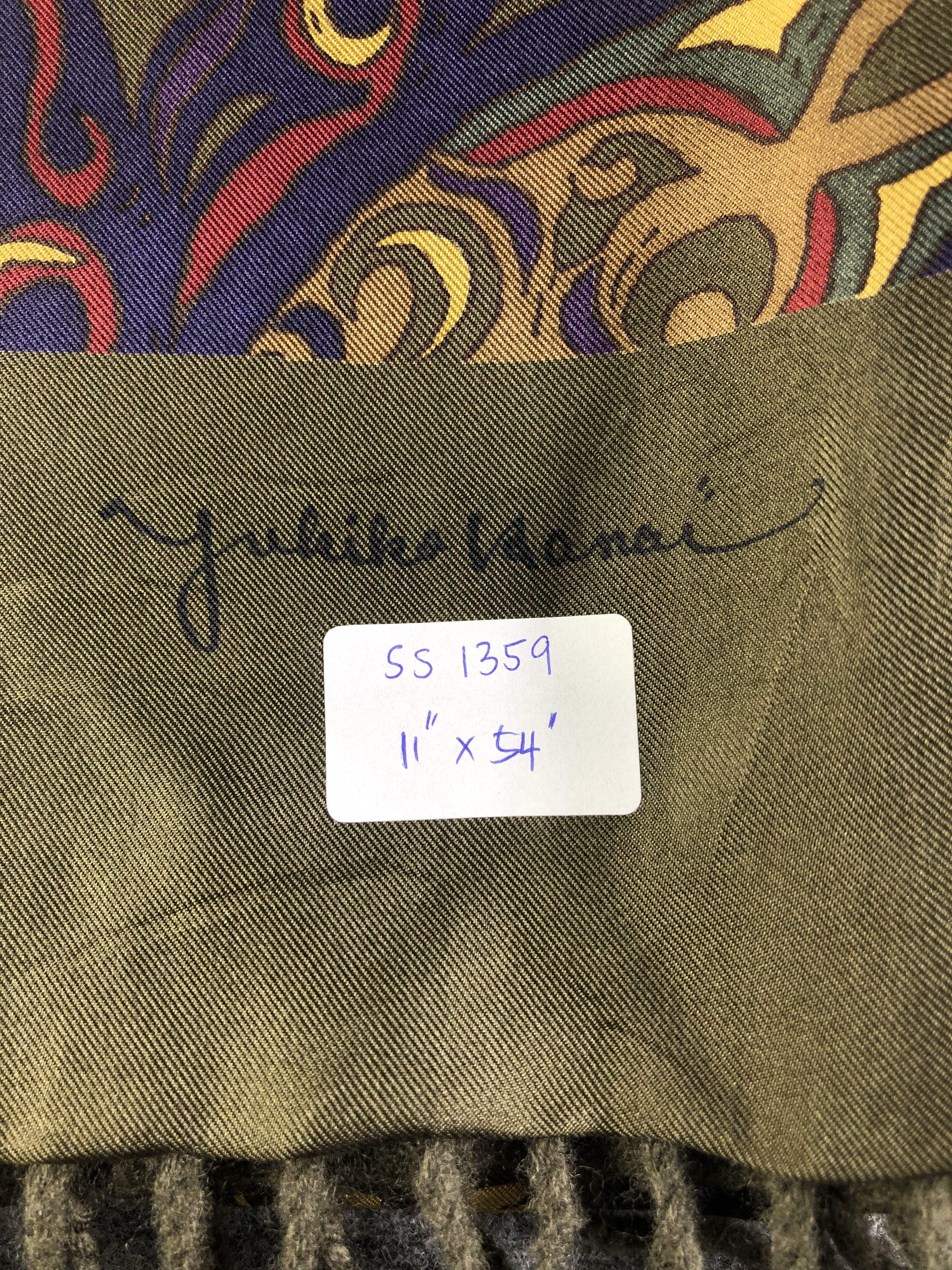 Japanese Brand Yukiko Hanai Silk Wool Scarf / Muffler / Neckwear SS1359 Size ONE SIZE - 7 Thumbnail