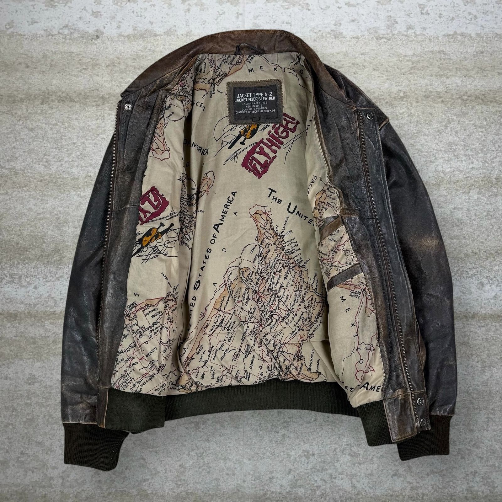 Vintage Vintage 90s US Air Force Leather Jacket Mens L Mocha Brown Size US L / EU 52-54 / 3 - 2 Thumbnail