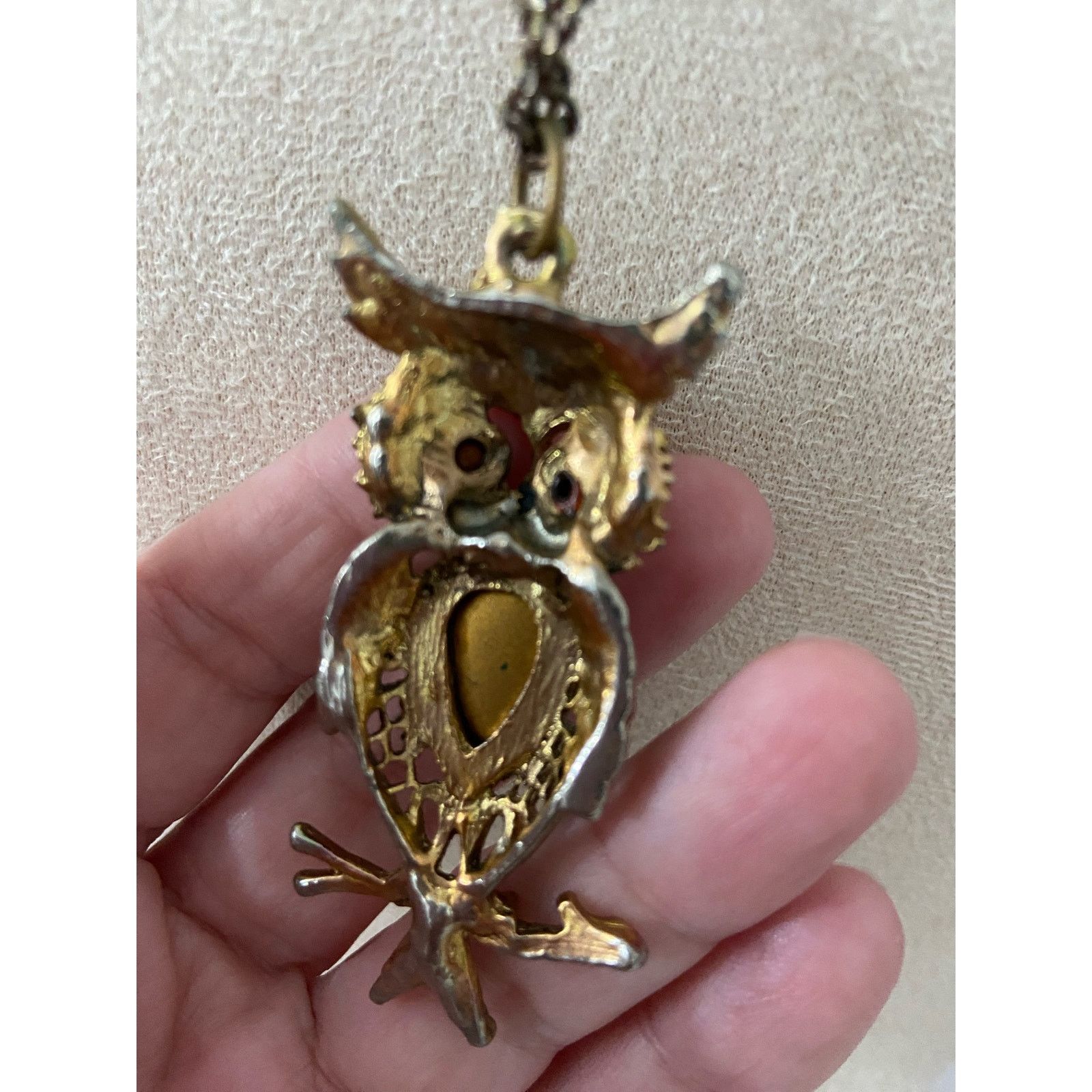 Vintage Vintage owl necklace gold tone Size ONE SIZE - 3 Thumbnail