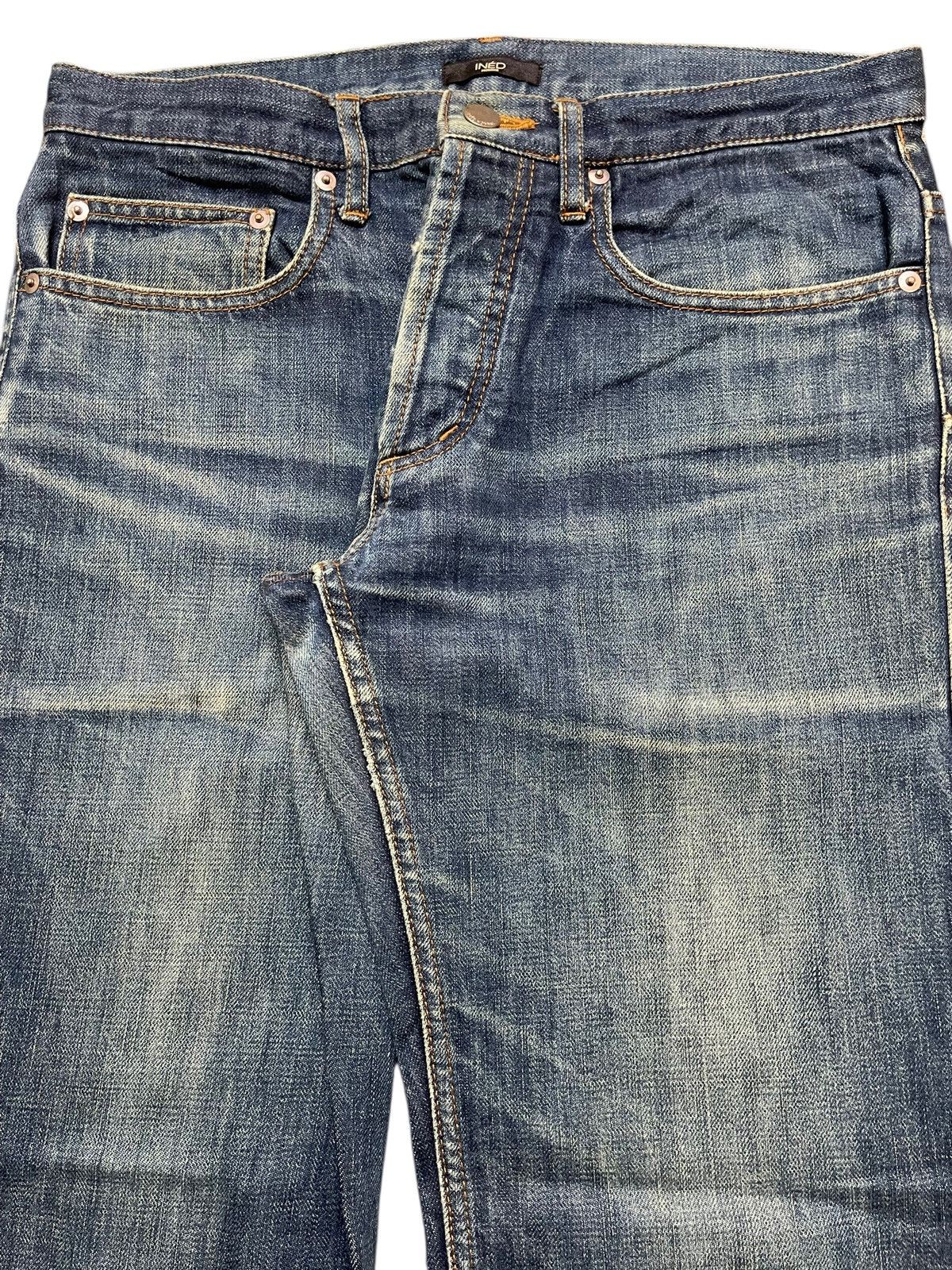 Yohji Yamamoto Vintage Ined By Yohji Yamamoto Faded Wash Whiskers Loose Fit Size US 31 - 4 Thumbnail