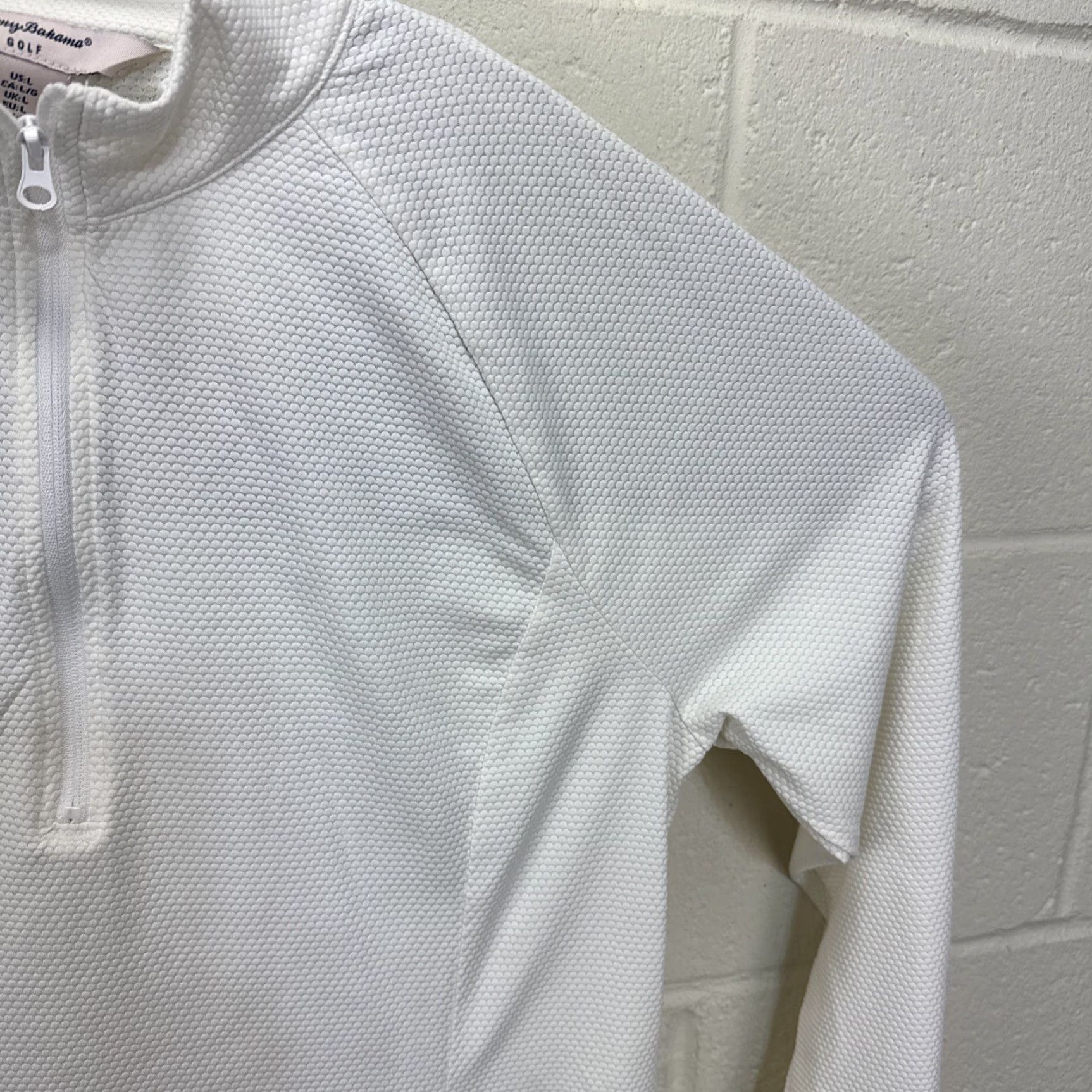 Tommy Bahama Tommy Bahama Golf Sweater Women L White 1/4 Zip L/S Pullover Thumbholes Pockets Sport Activewear Casual Size L / US 10 / IT 46 - 6 Thumbnail