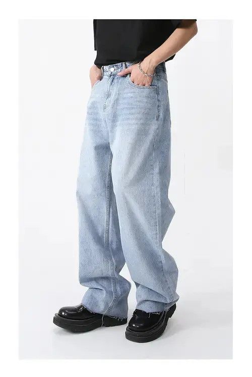 Japanese Brand × Jean Vintage Faded Blue Wide leg jeans Size US 32 / EU 48 - 1 Thumbnail