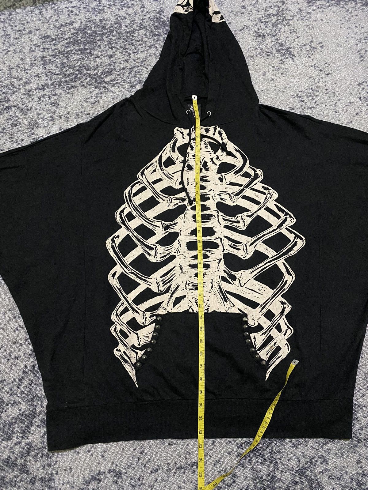 Y2k Glad news oversized studded mohawk hoodie