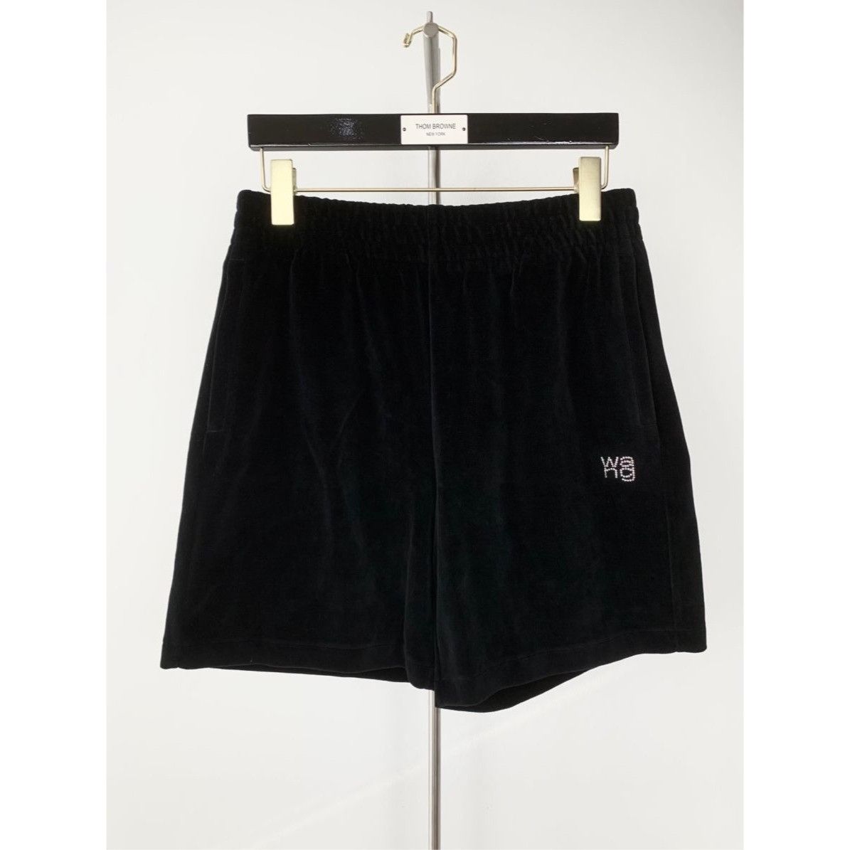 Alexander Wang Alexander Wang Women's 22' Black Cotton Velvet Logo Tapered Size 22" - 1 Thumbnail