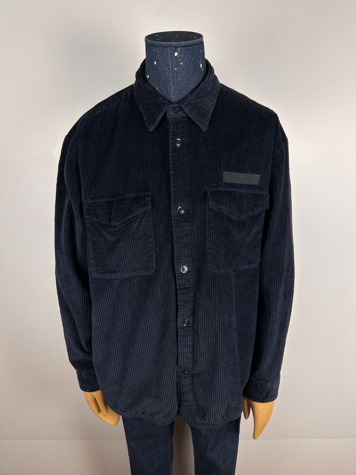 Tommy Hilfiger Tommy Hilfiger Rubberised logo Corduroy Overshirt Blue XL Size US XL / EU 56 / 4 - 1 Thumbnail