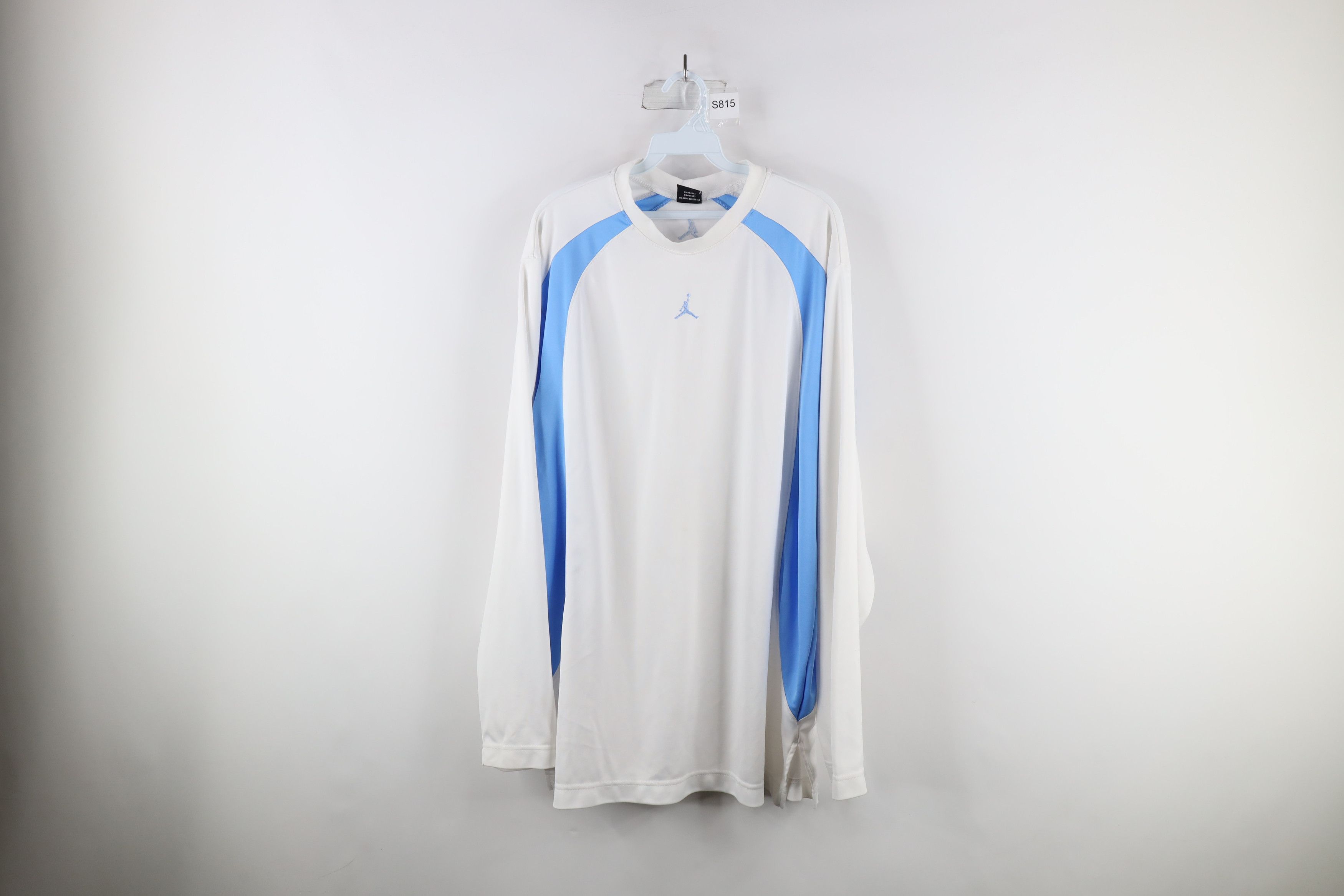 Nike × Vintage Vintage Nike Air Jordan Knit Long Sleeve T-Shirt White Blue Size US XL / EU 56 / 4 - 1 Thumbnail