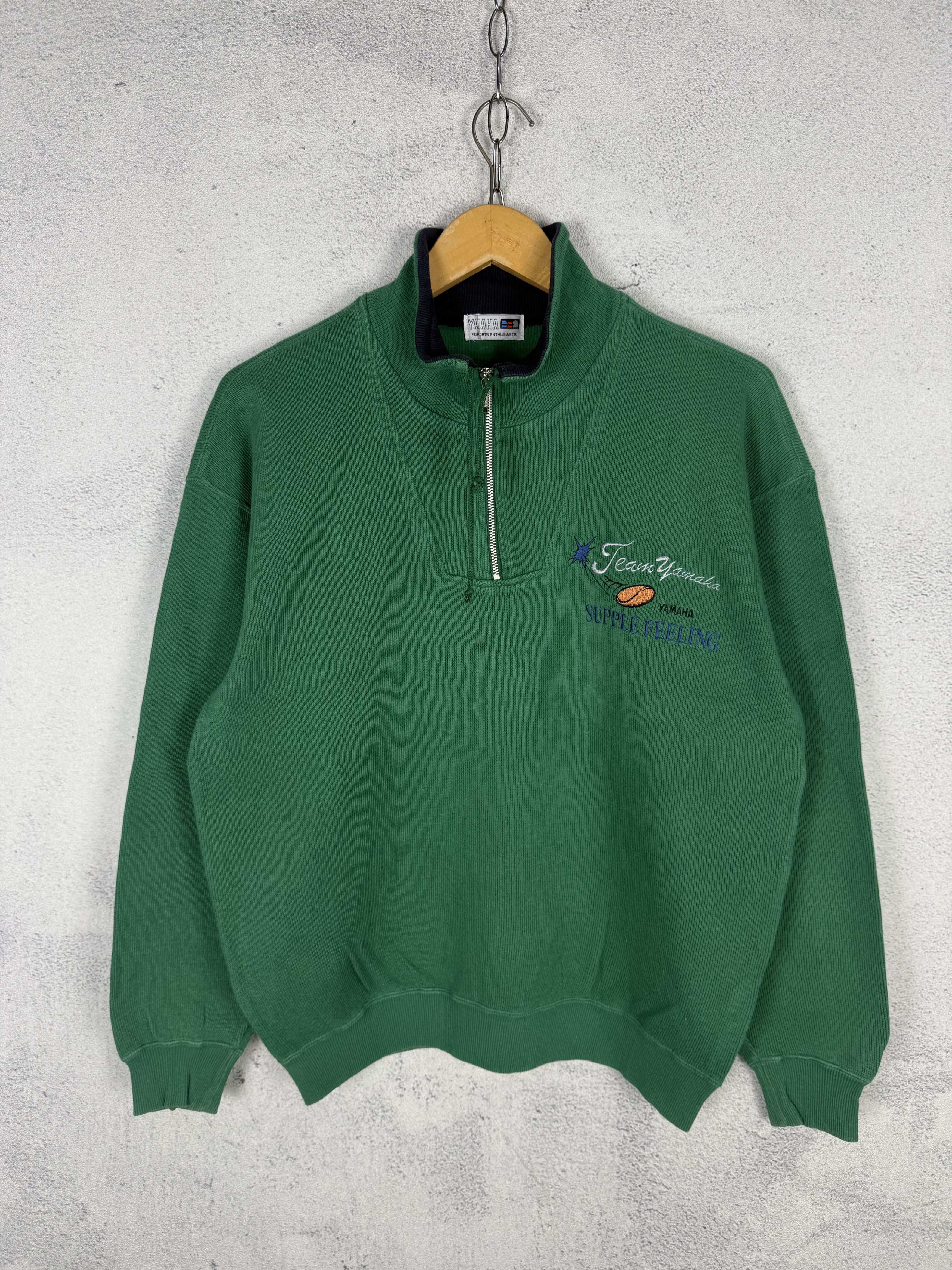 Vintage Vintage 90s Yamaha Half Zip Sweatshirt Crewneck Size US S / EU 44-46 / 1 - 1 Thumbnail