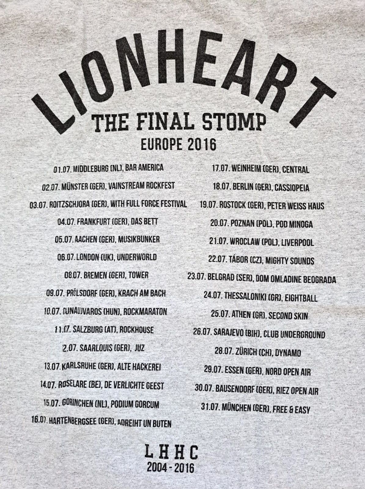 Band Tees LIONHEART x CALI STOMP x Tour T-Shirt 2016 Size US XL / EU 56 / 4 - 4 Thumbnail