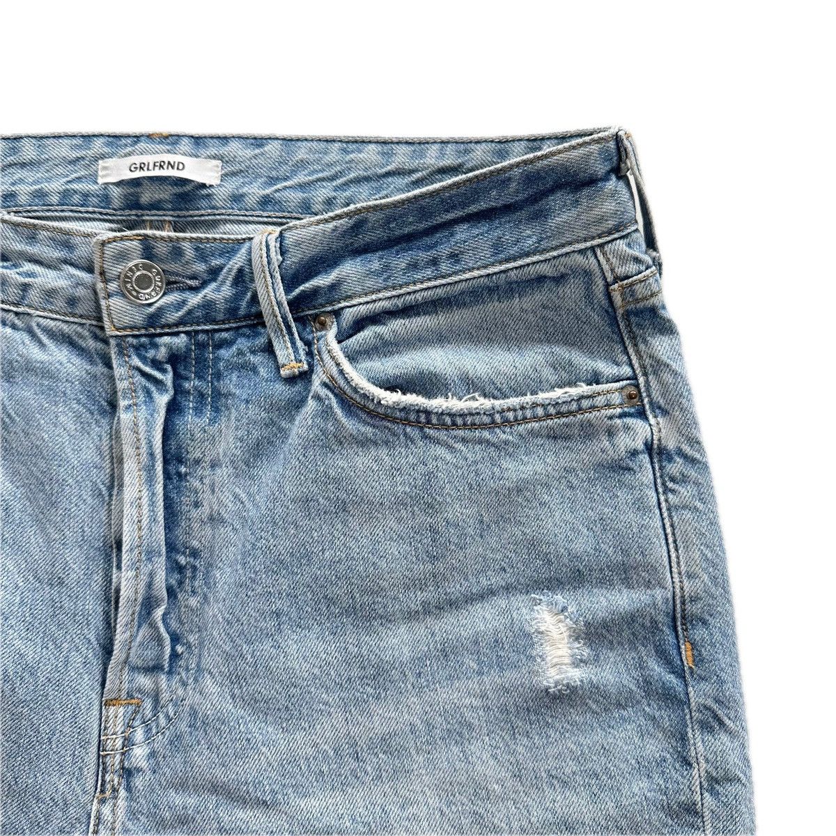 GRLFRND GRLFRND Devon Distressed HR Straight Crop Jeans Size 29 Size 29" - 7 Thumbnail