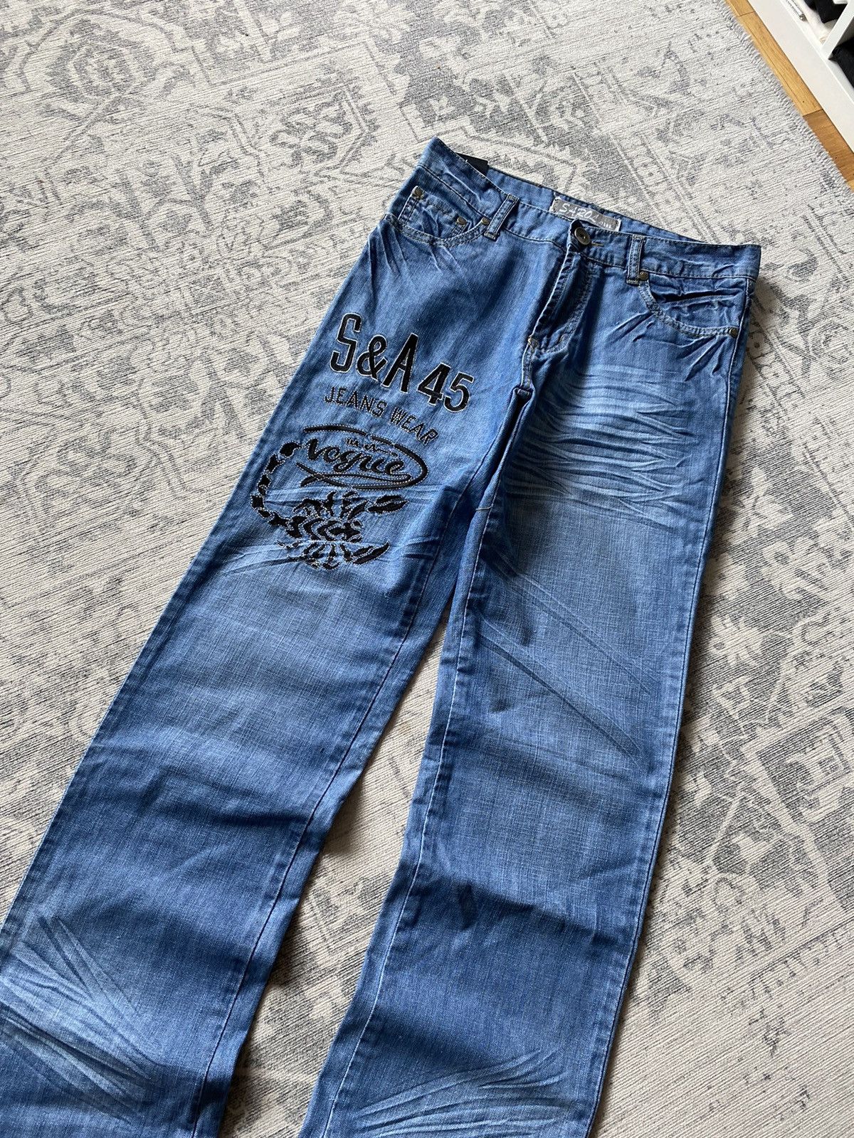 Japanese Brand × Vintage Vintage Baggy Flared Jeans Faded Wide Japanese Dragon Hype Size US 30 / EU 46 - 3 Thumbnail