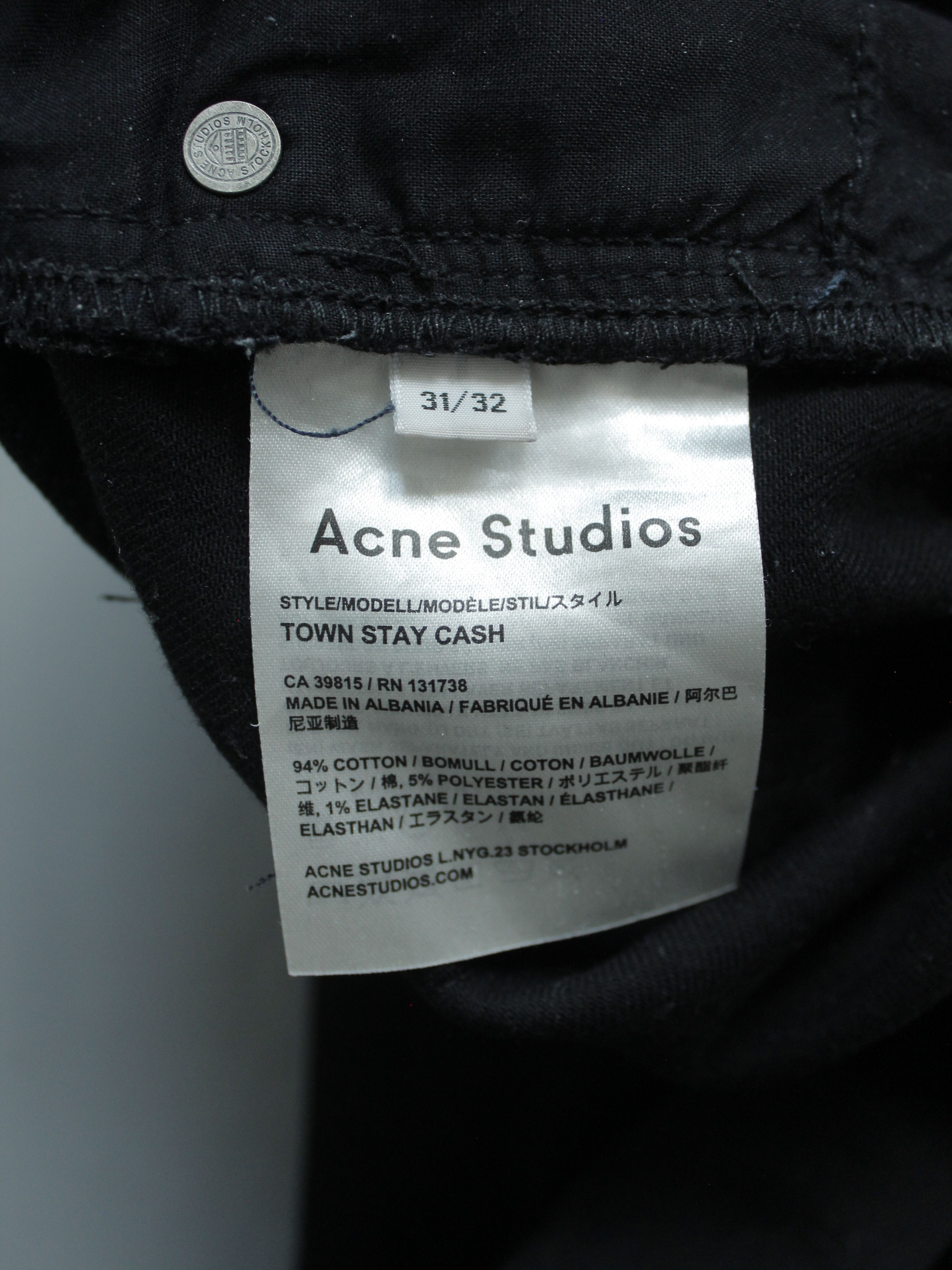 ACNE STUDIOS TOWN STAY CASH BLACK JEANS