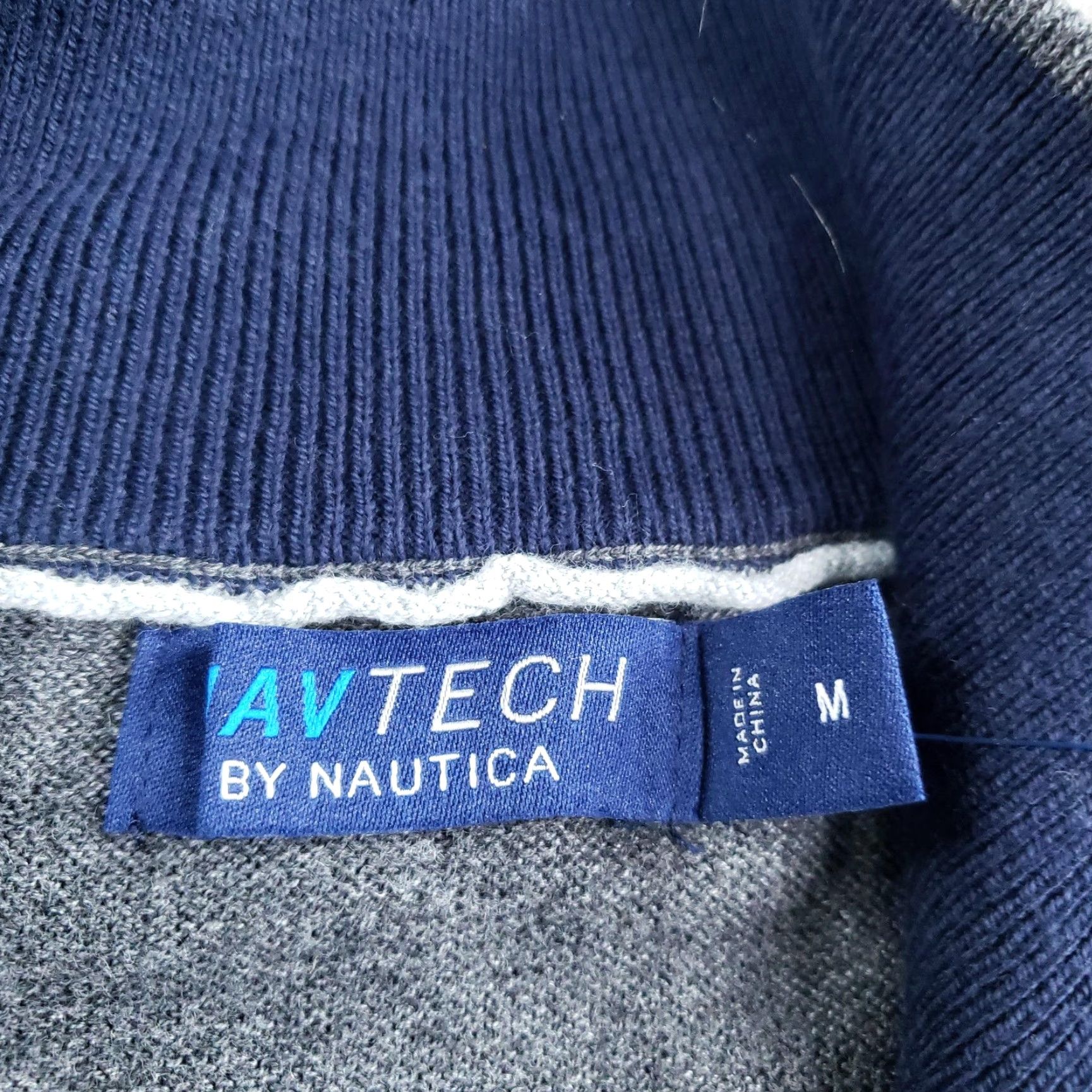 Nautica Nautica Navtech Sweater Mens Medium Gray Quarter Zip Pullover Mock Neck Size US M / EU 48-50 / 2 - 5 Thumbnail
