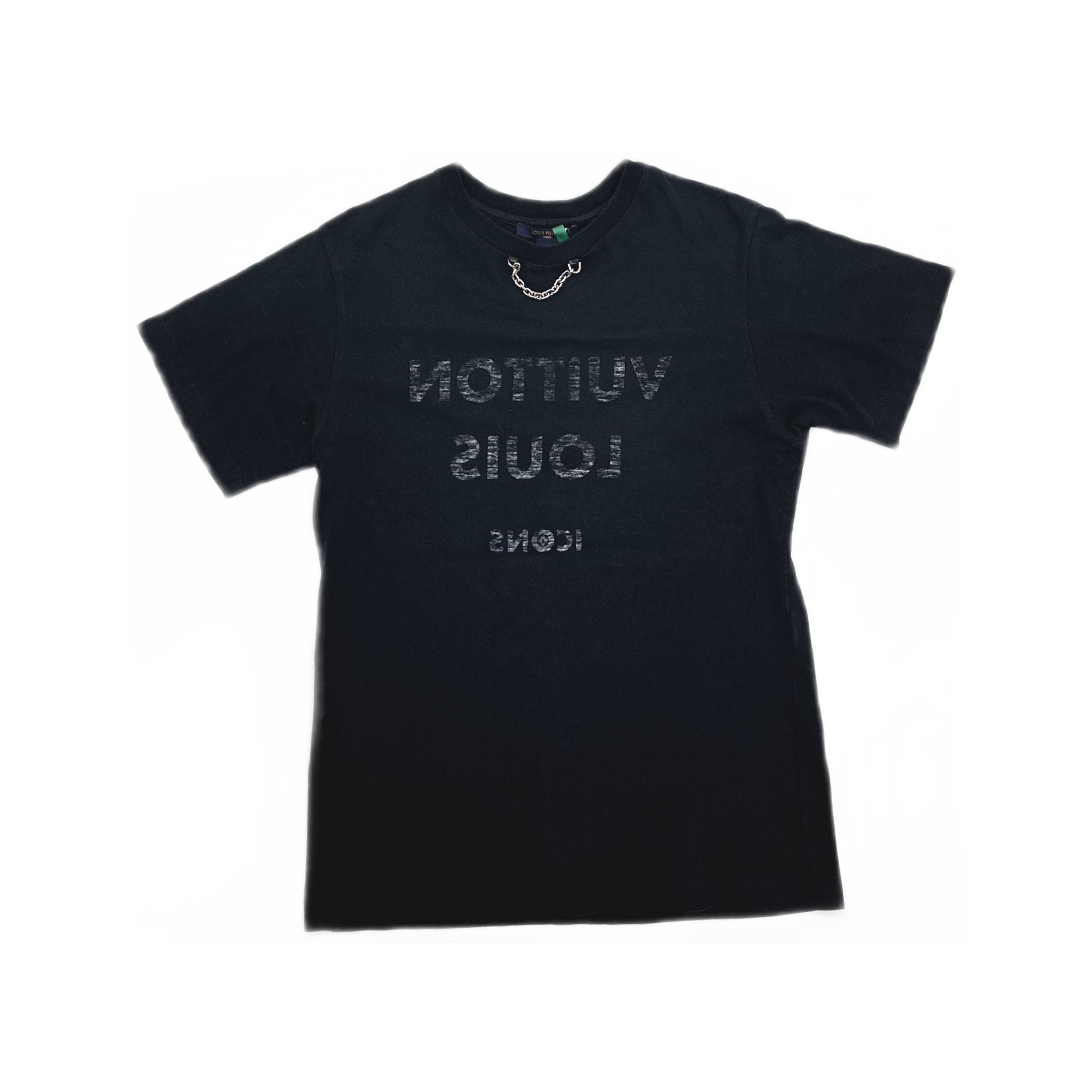 Louis Vuitton LOUIS VUITTON LOGO BLACK CREWNECK T-SHIRT FOR JAPAN