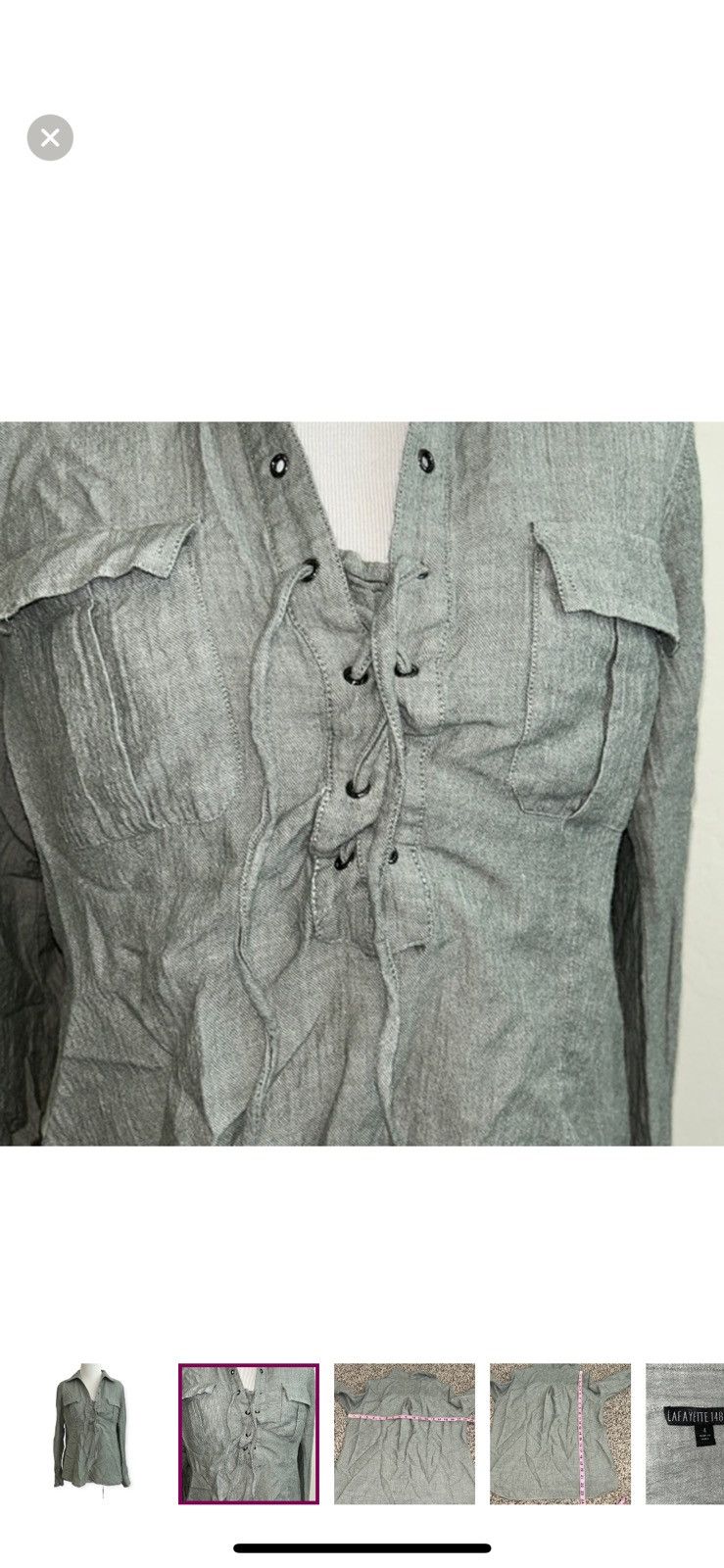 Lafayette 148 Lafayette 148 New York popover lace up blouse size 4 Size S / US 4 / IT 40 - 4 Thumbnail