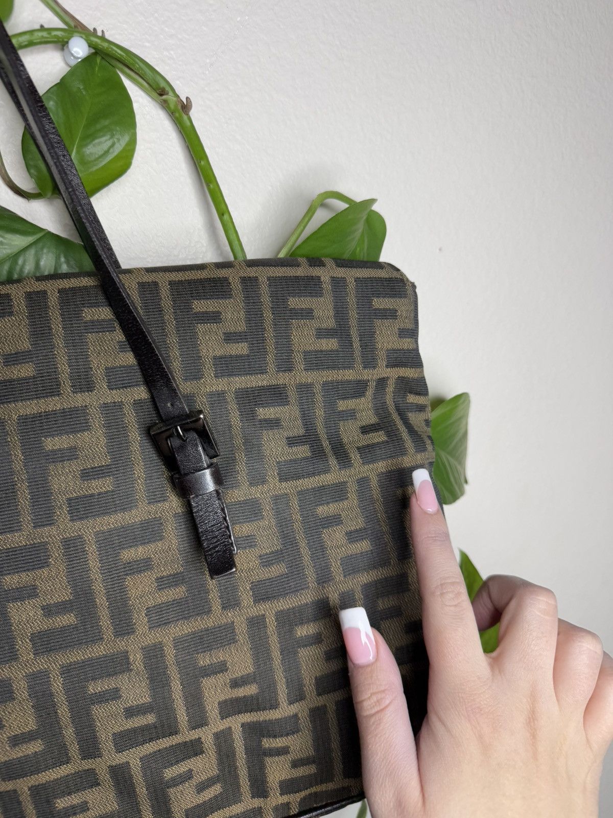 Fendi 🤎Iconic Fendi Zucca Monogram Tote with Leather Straps 🤎 Size ONE SIZE - 18 Thumbnail