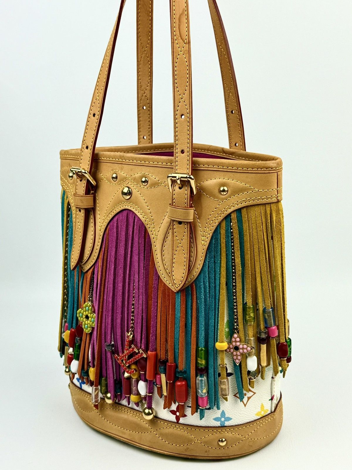 Louis Vuitton × Takashi Murakami Louis Vuitton - Murakami - SS06 - Multicolor - Fringe Bucket Size ONE SIZE - 3 Thumbnail