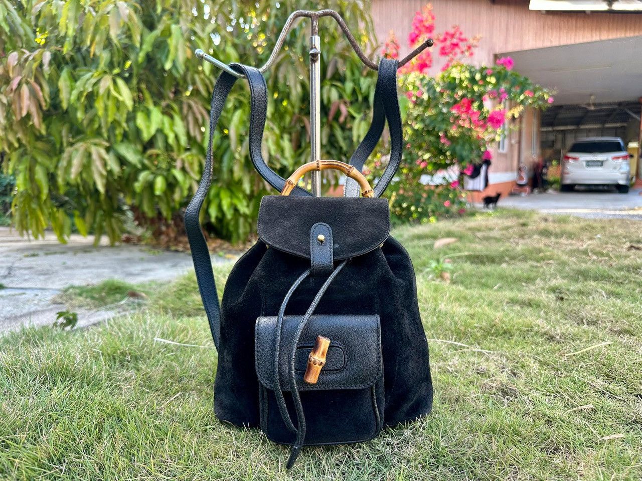 Gucci Authentic Gucci Bamboo Suede Leather Mini Backpack Size ONE SIZE - 1 Thumbnail