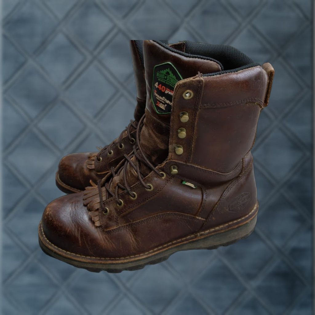 Vibram Wood N' Stream Snow Boots Mens 12 45 Brown Leather Waterproof Thinsulate Vibram Size US 12 / EU 45 - 1 Thumbnail